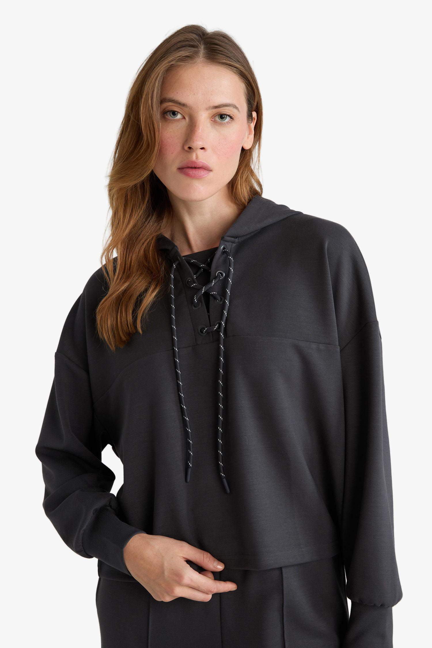 Modal Bağlama Detaylı Sweatshirt