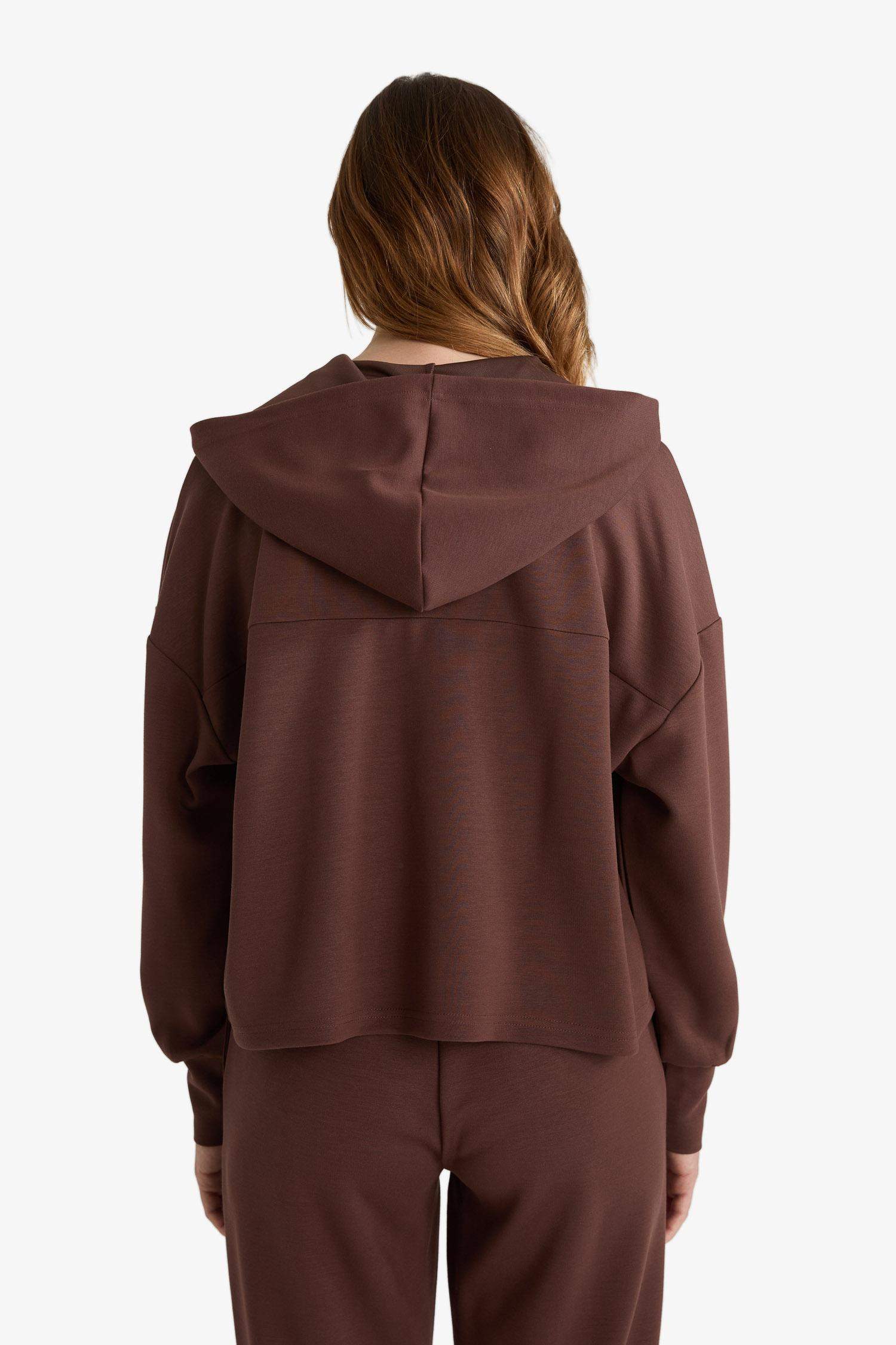 Modal Bağlama Detaylı Sweatshirt-Fall in Love Loungewear