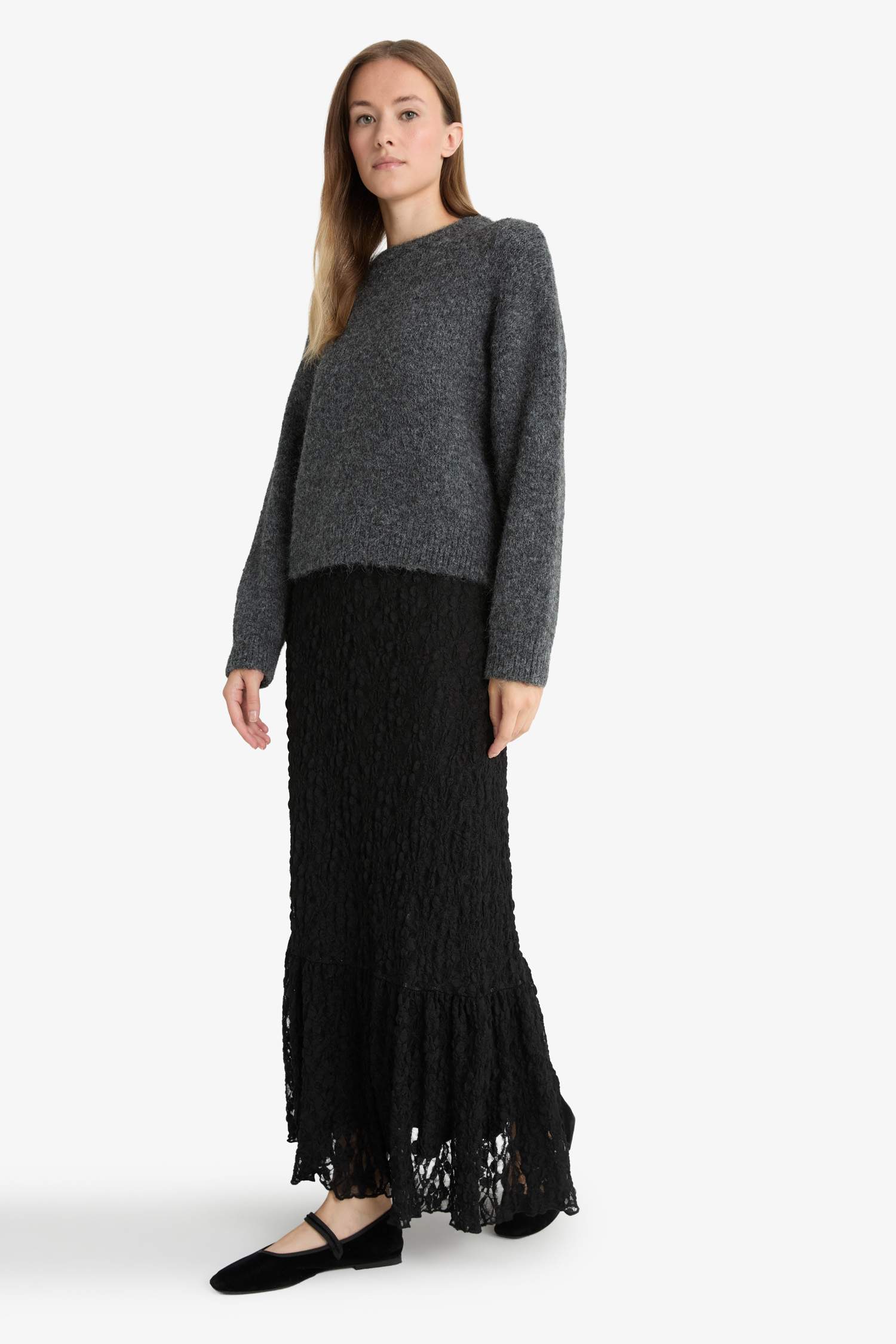 A-Line Lace Maxi Skirt