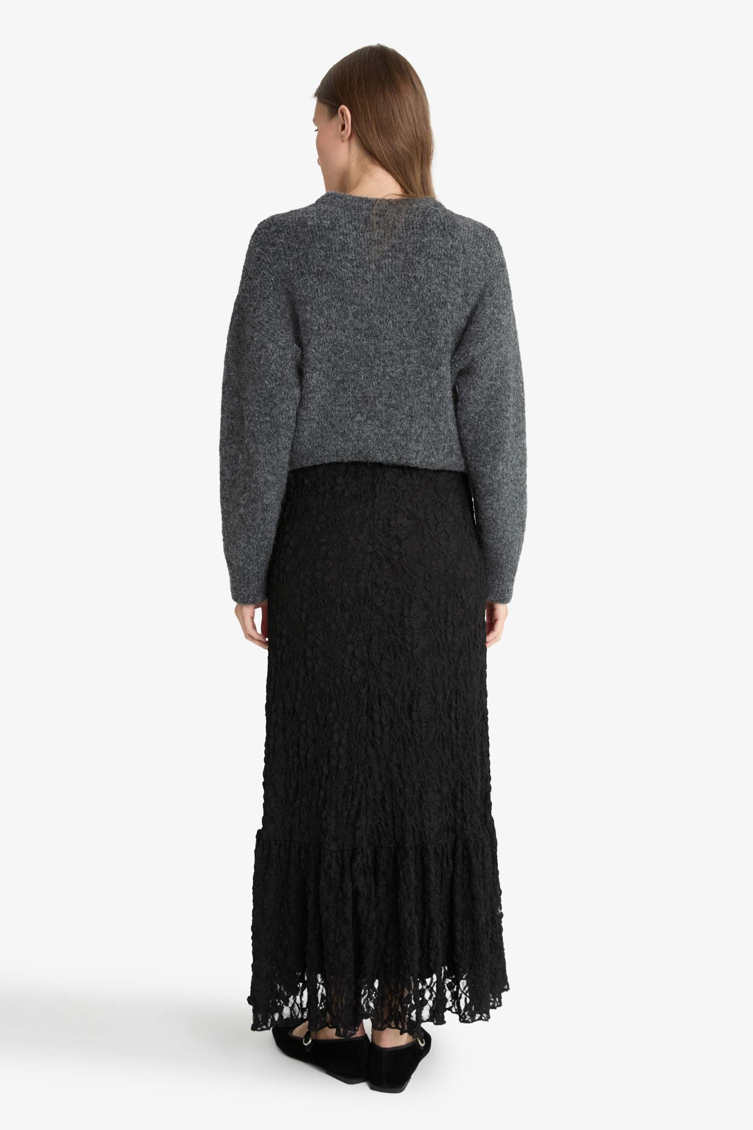 A Kesim Dantel Maxi Etek