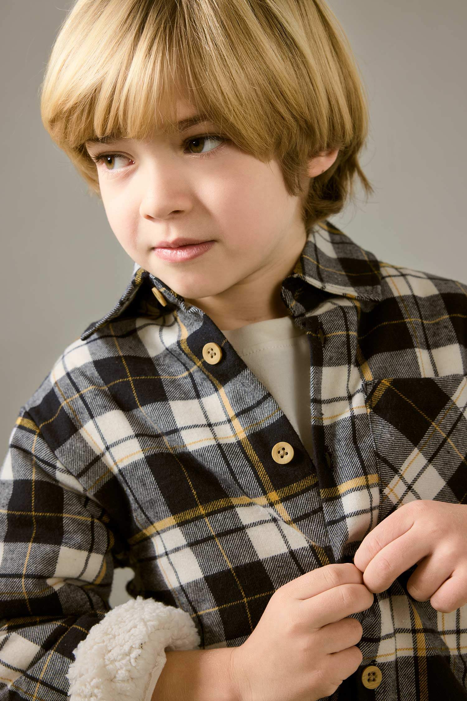 Chemise à carreaux en flanelle pour bébé garçon
