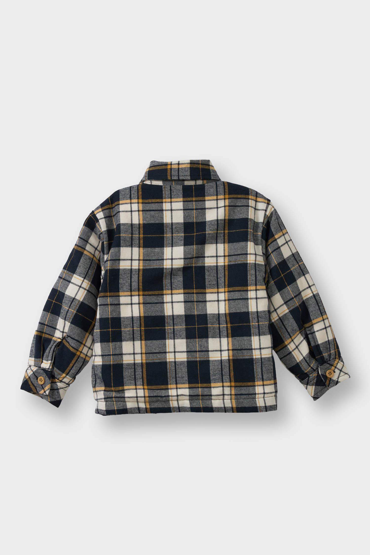 Erkek Bebek Ekose Desenli Flanel Uzun Kollu Gömlek