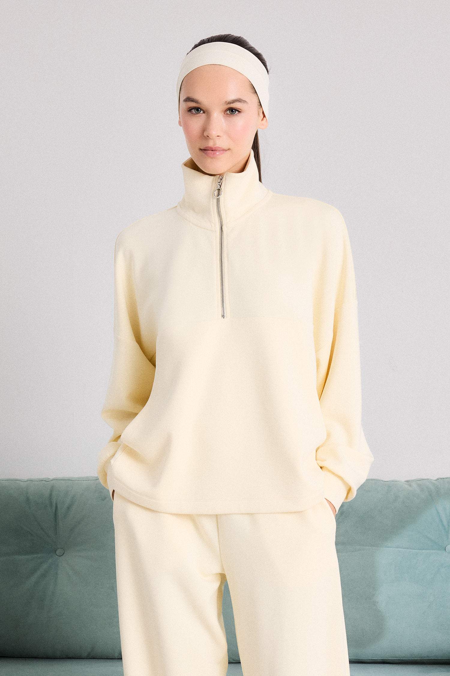 Modal Kapüşonlu Sweatshirt-Fall in Love Loungewear