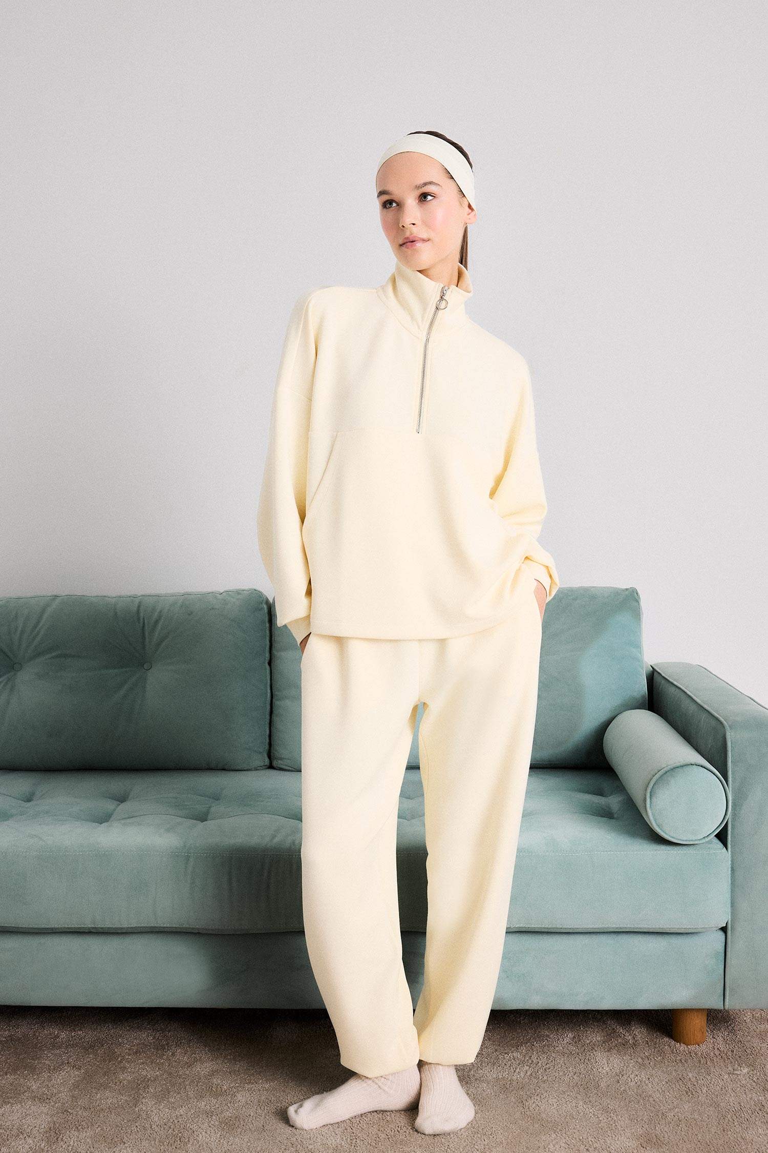 Modal Kapüşonlu Sweatshirt-Fall in Love Loungewear