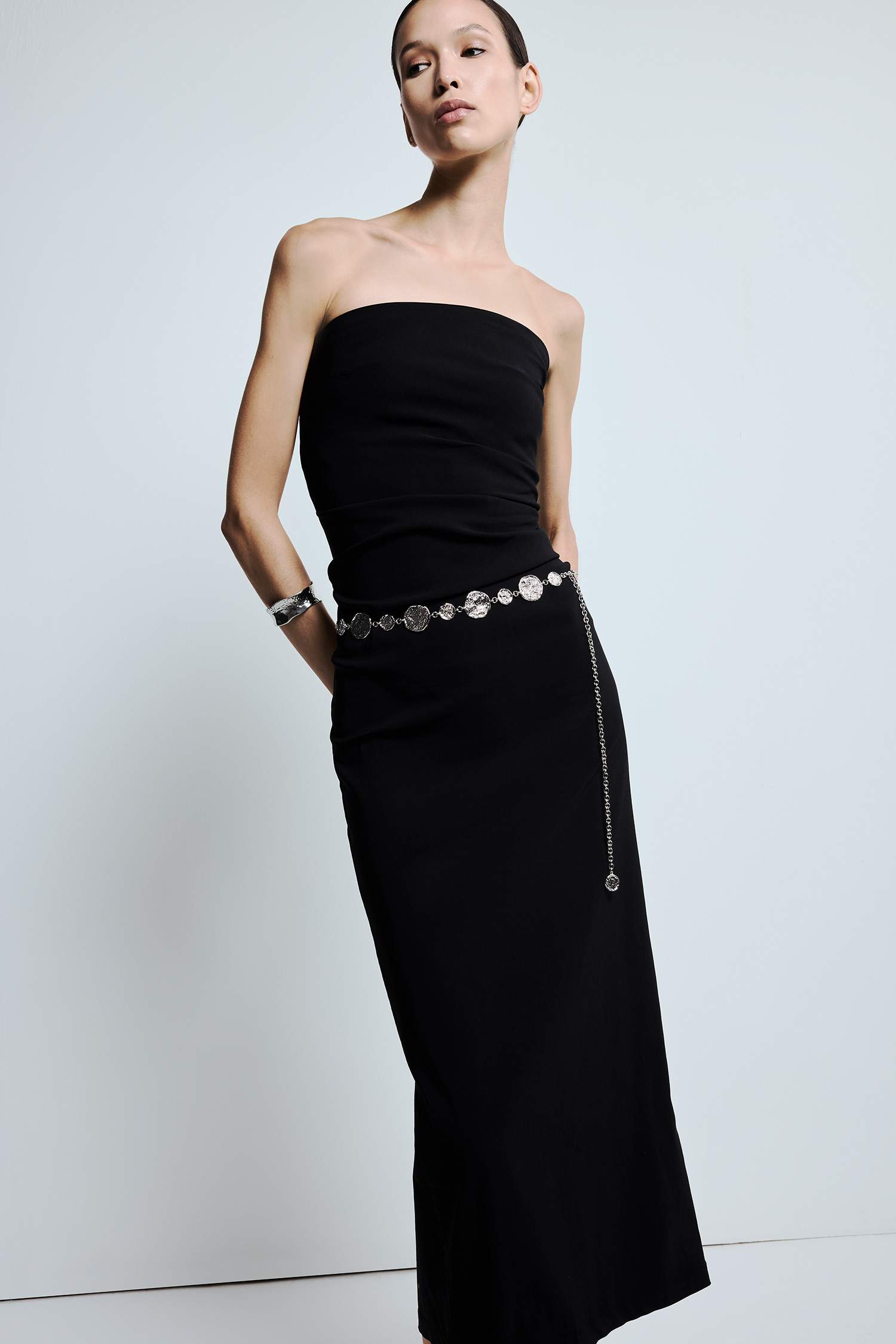 Kadın Silver Metal Zincir Kemer