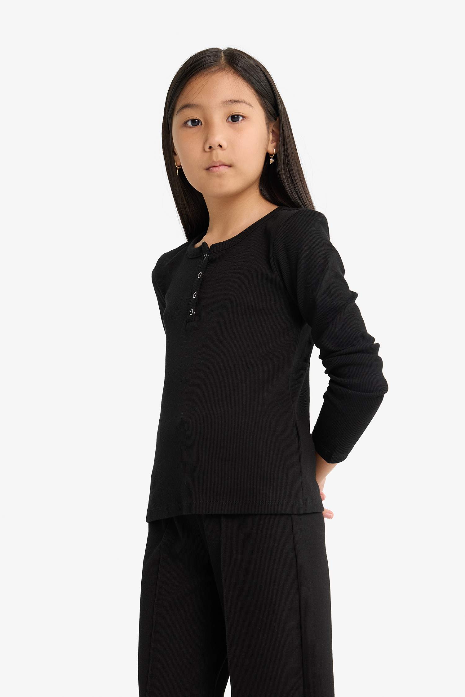 Girl Ribbed Camisole T-Shirt Sweatpants 2 Piece Set