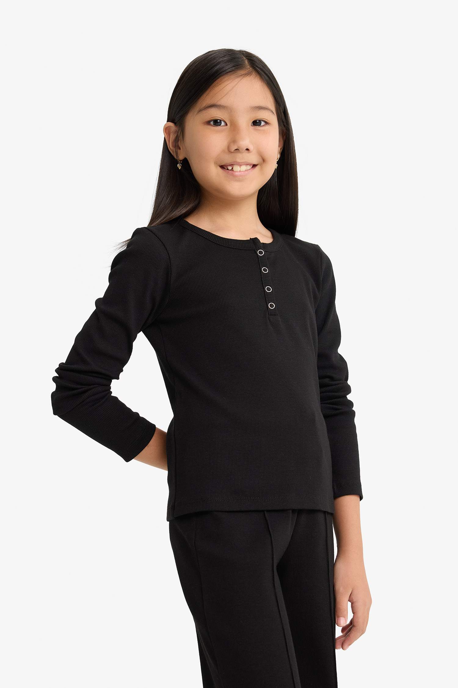 Girl Ribbed Camisole T-Shirt Sweatpants 2 Piece Set