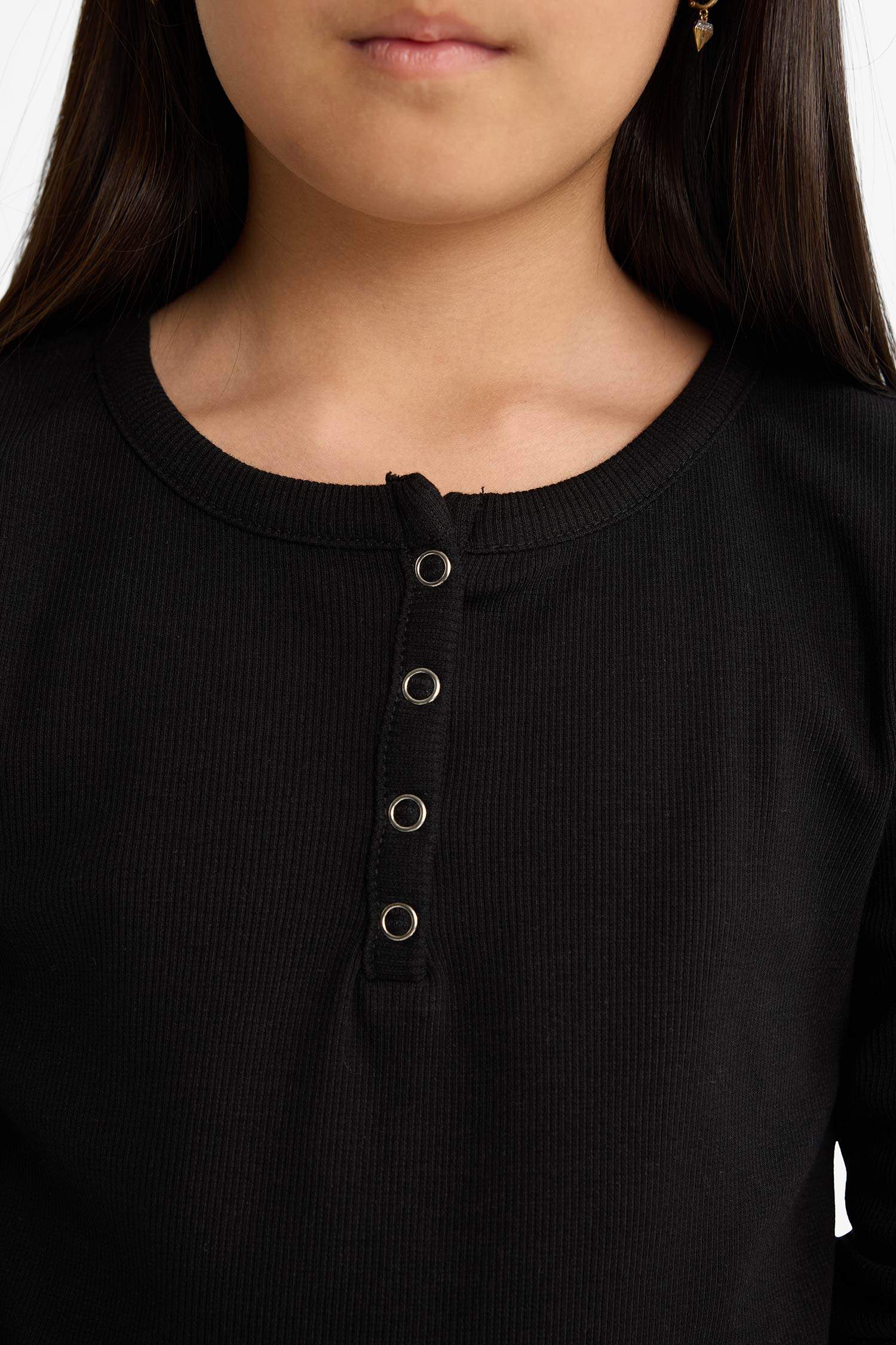 Kız Çocuk 2'li Takım Fitilli Kaşkorse Uzun Kollu Tişört Eşofman Altı