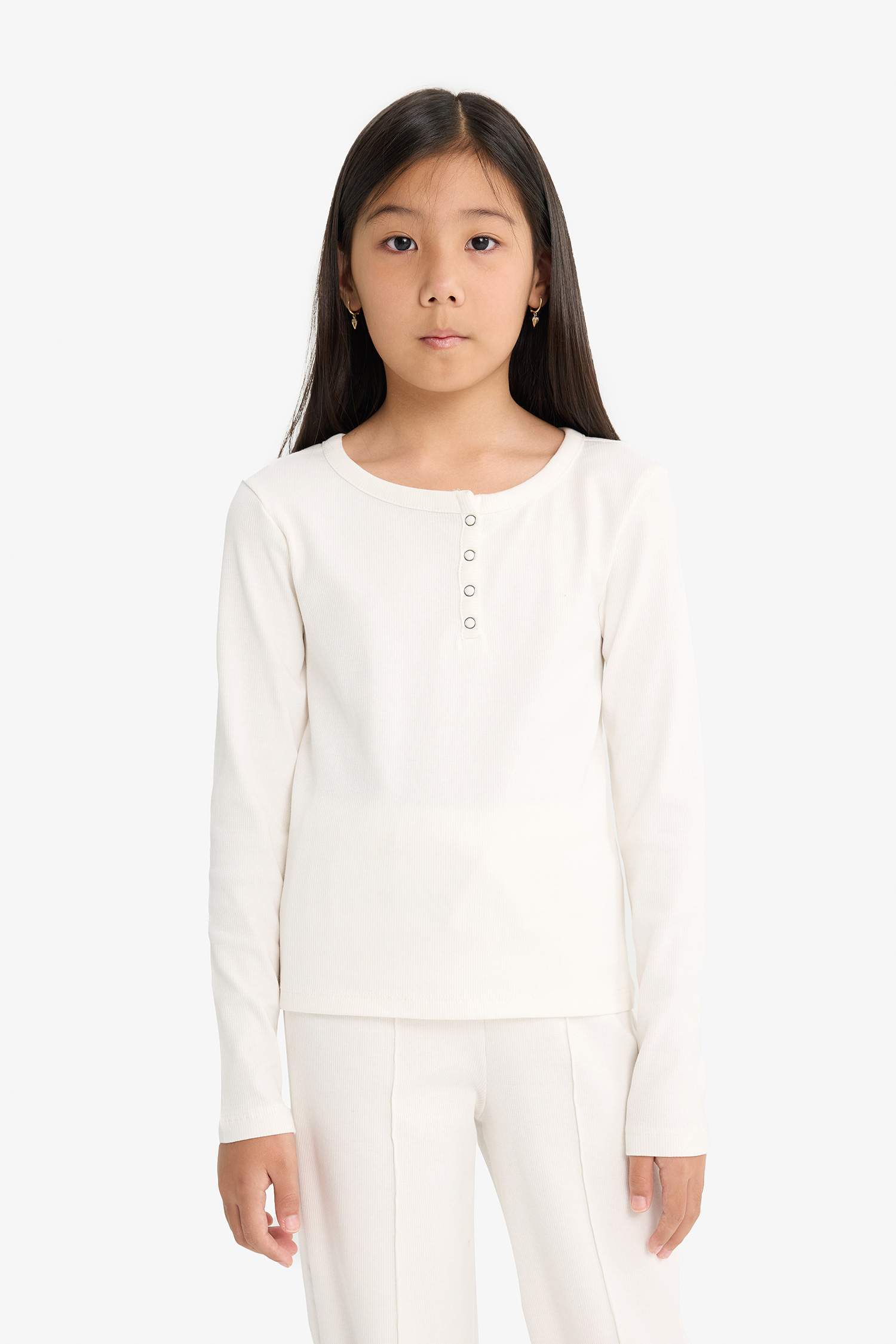 Girl Ribbed Camisole T-Shirt Sweatpants 2 Piece Set