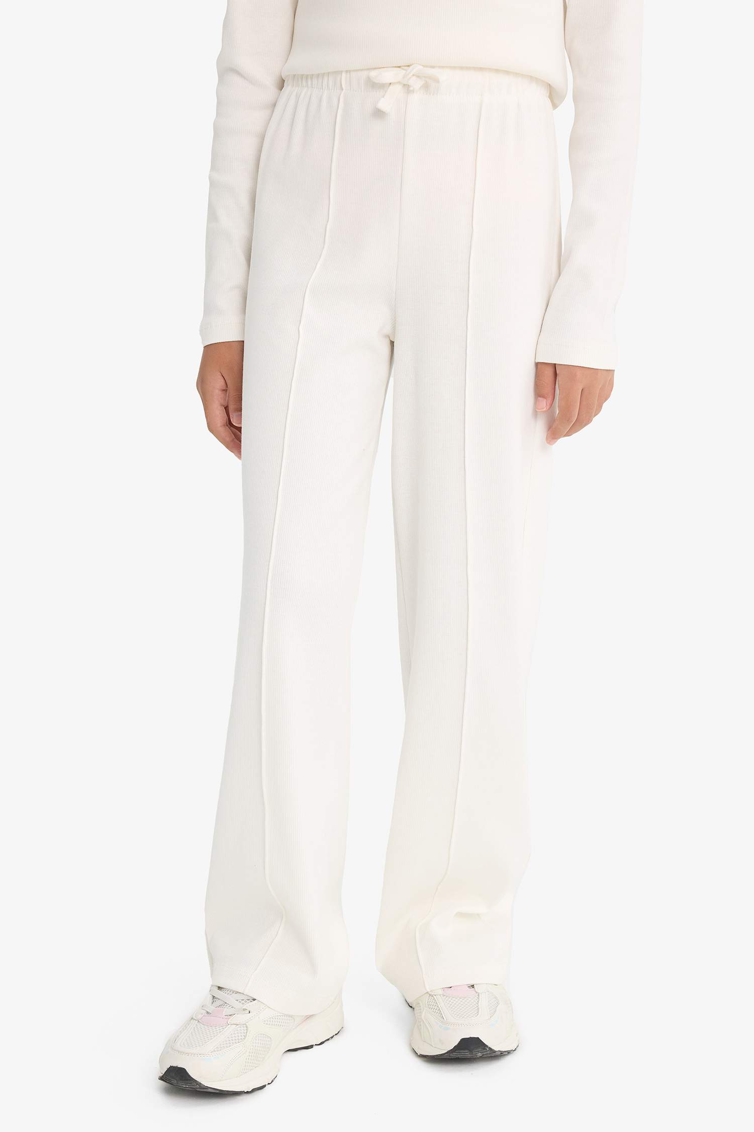 Girl Ribbed Camisole T-Shirt Sweatpants 2 Piece Set