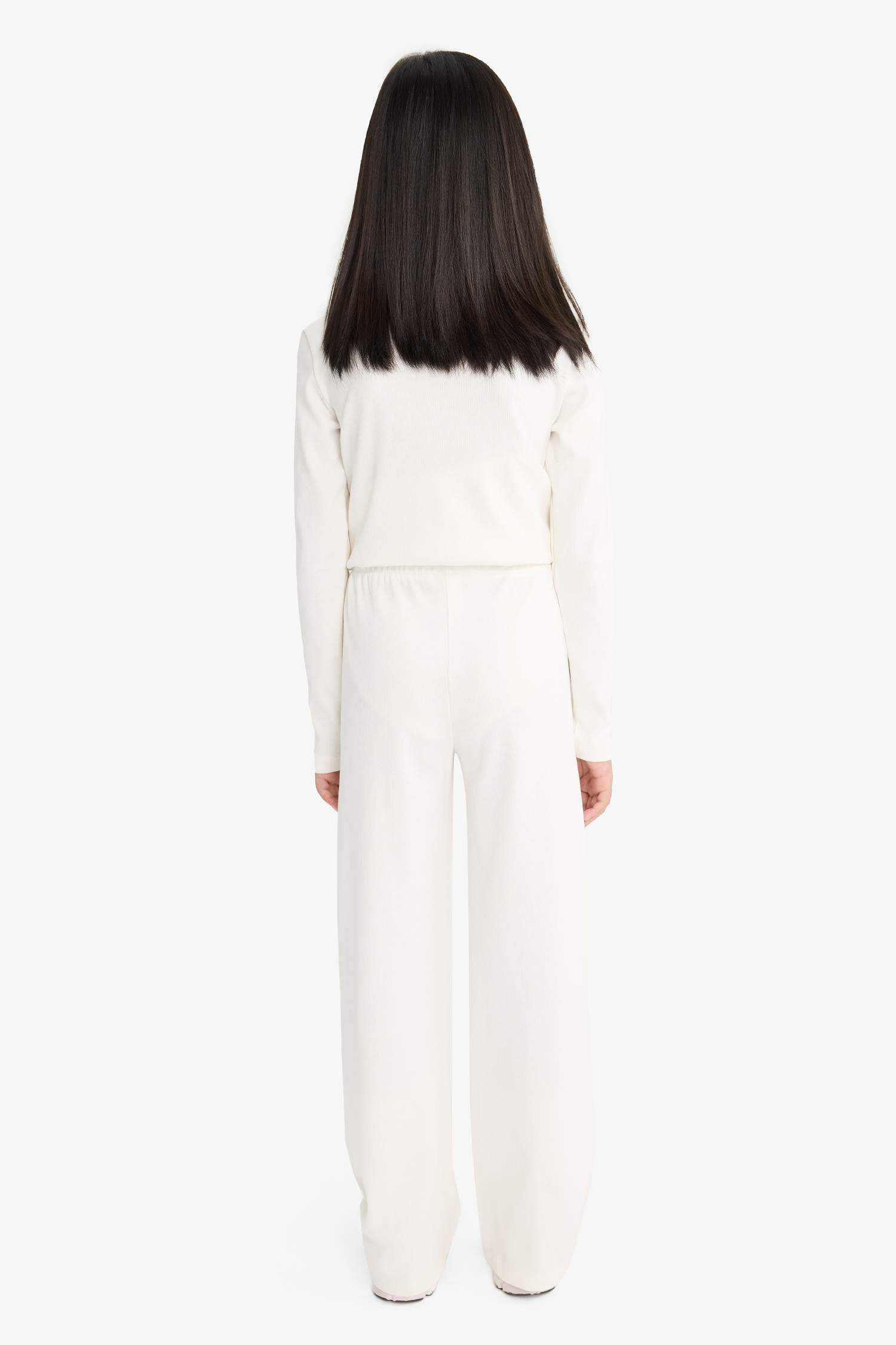 Girl Ribbed Camisole T-Shirt Sweatpants 2 Piece Set