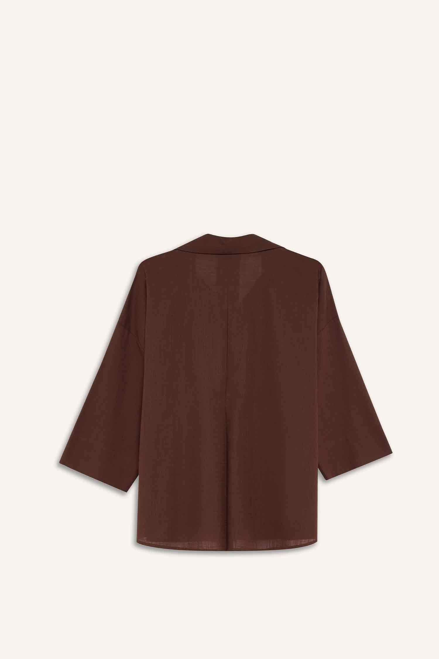 Relax Fit Shirt Collar Long Sleeve Shirt