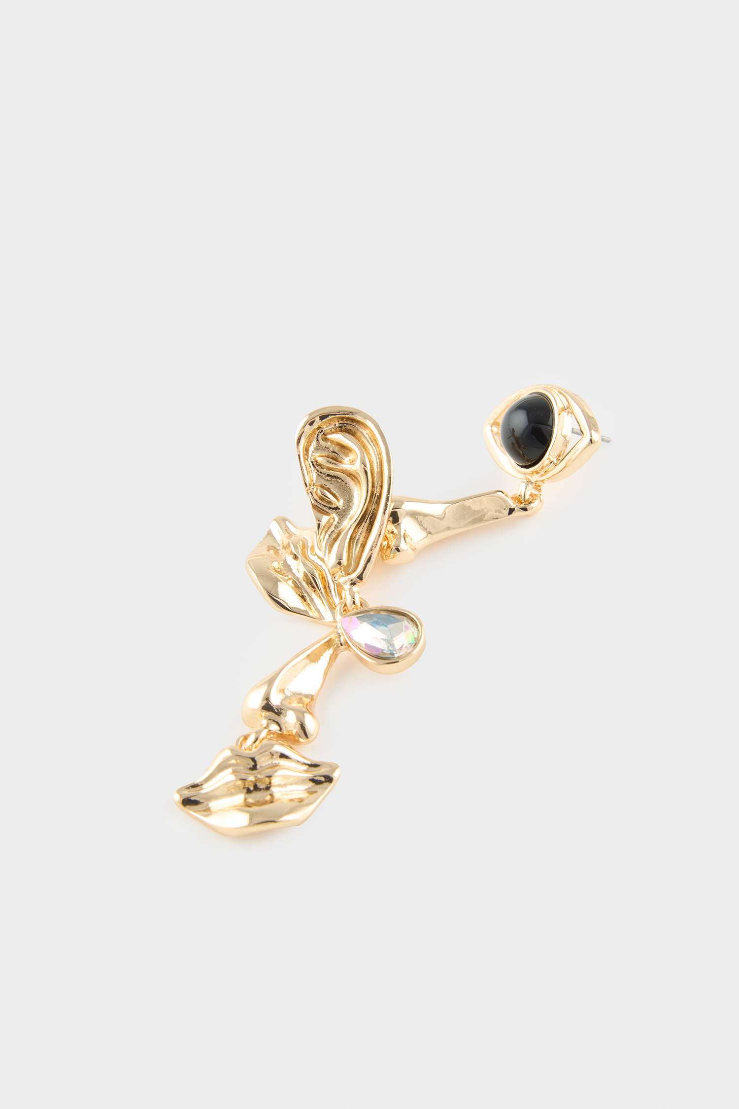 Kadın Nazar Temalı Gold Küpe