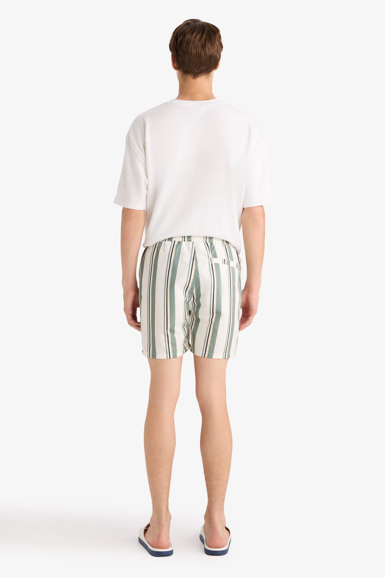 File Astarlı Microfiber Kısa Boy Deniz Şortu