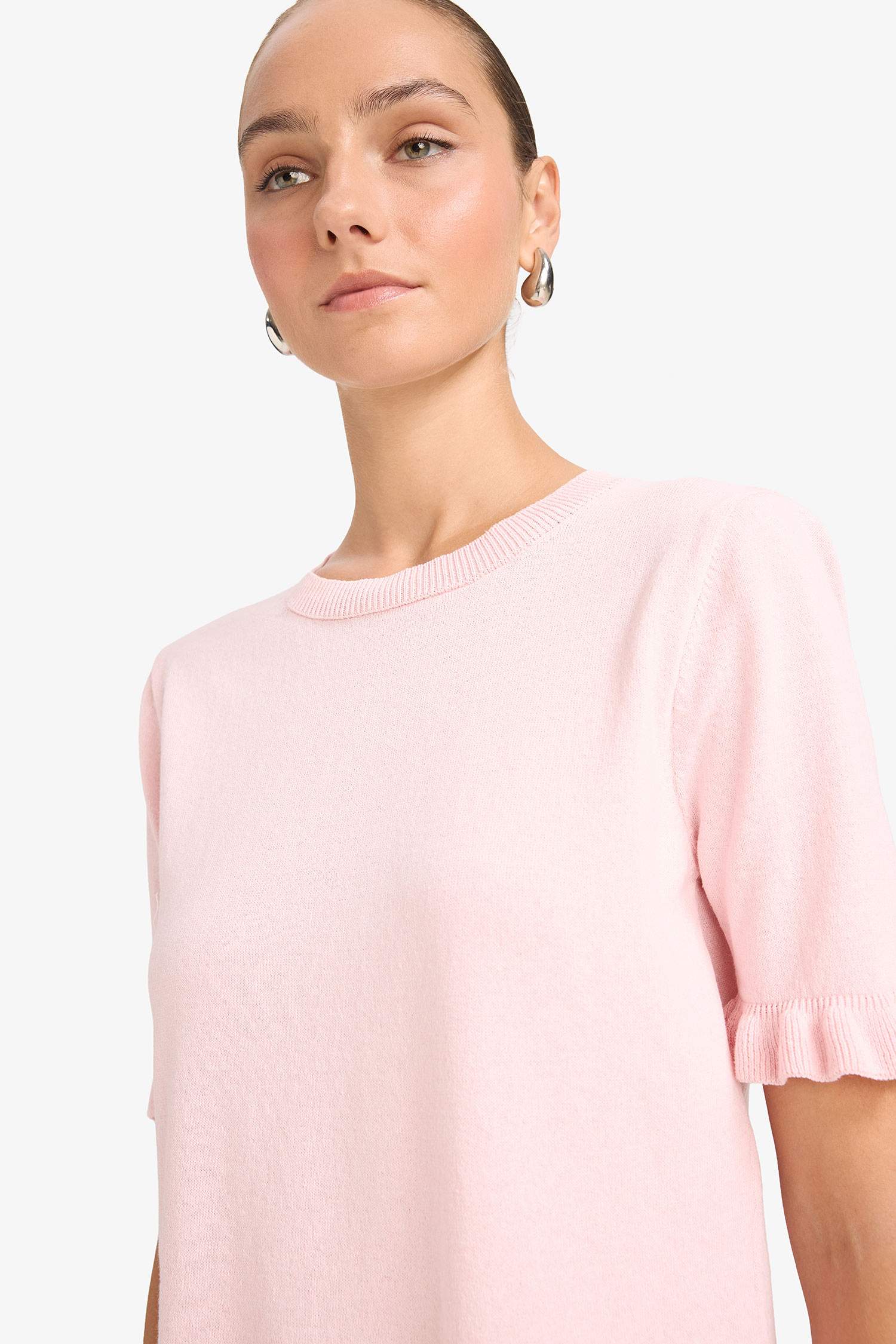 қалыпты пішім дөңгелек жаға трикотаж Пулловер