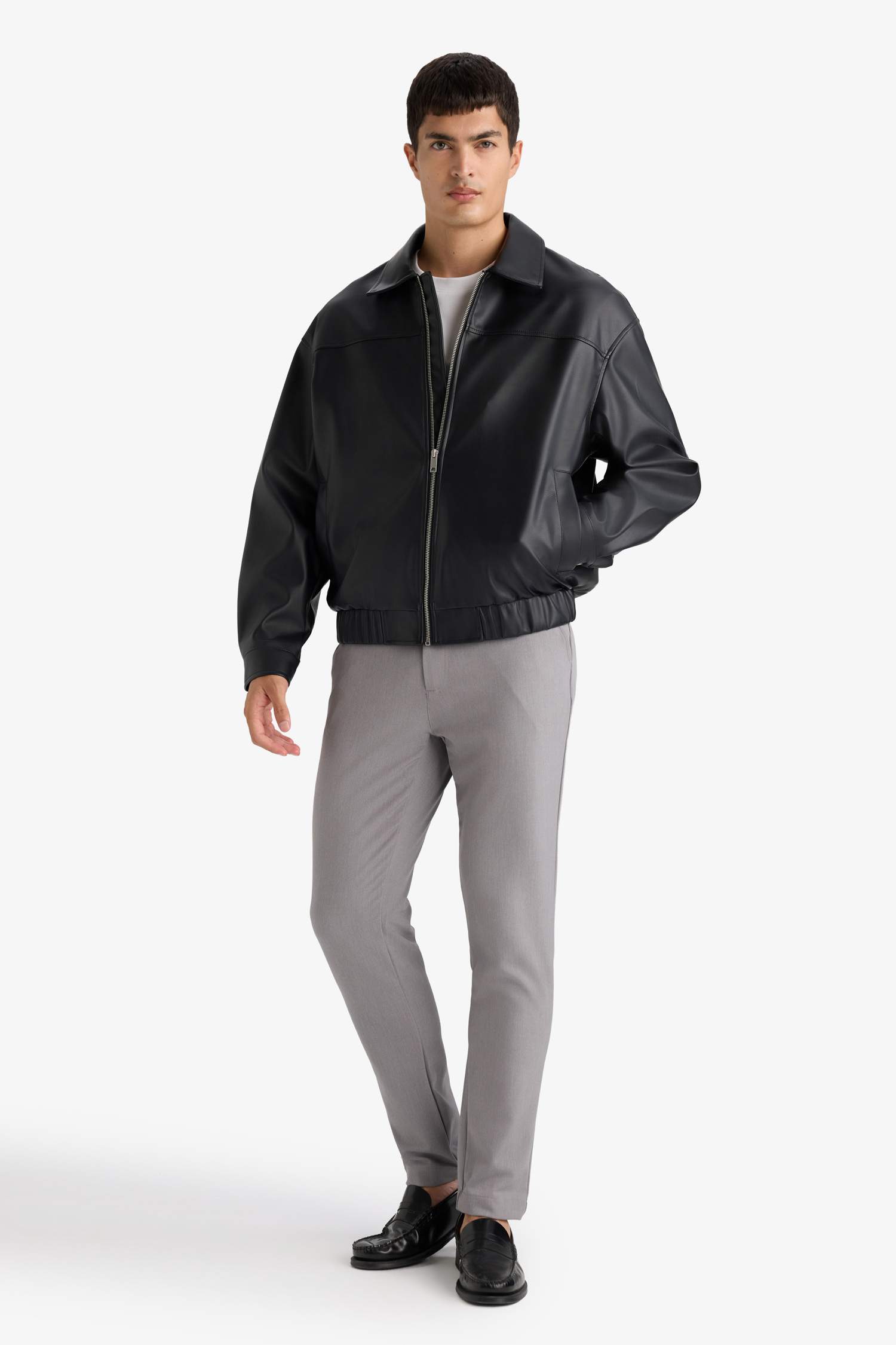 Oversize Fit Faux Leather Jacket