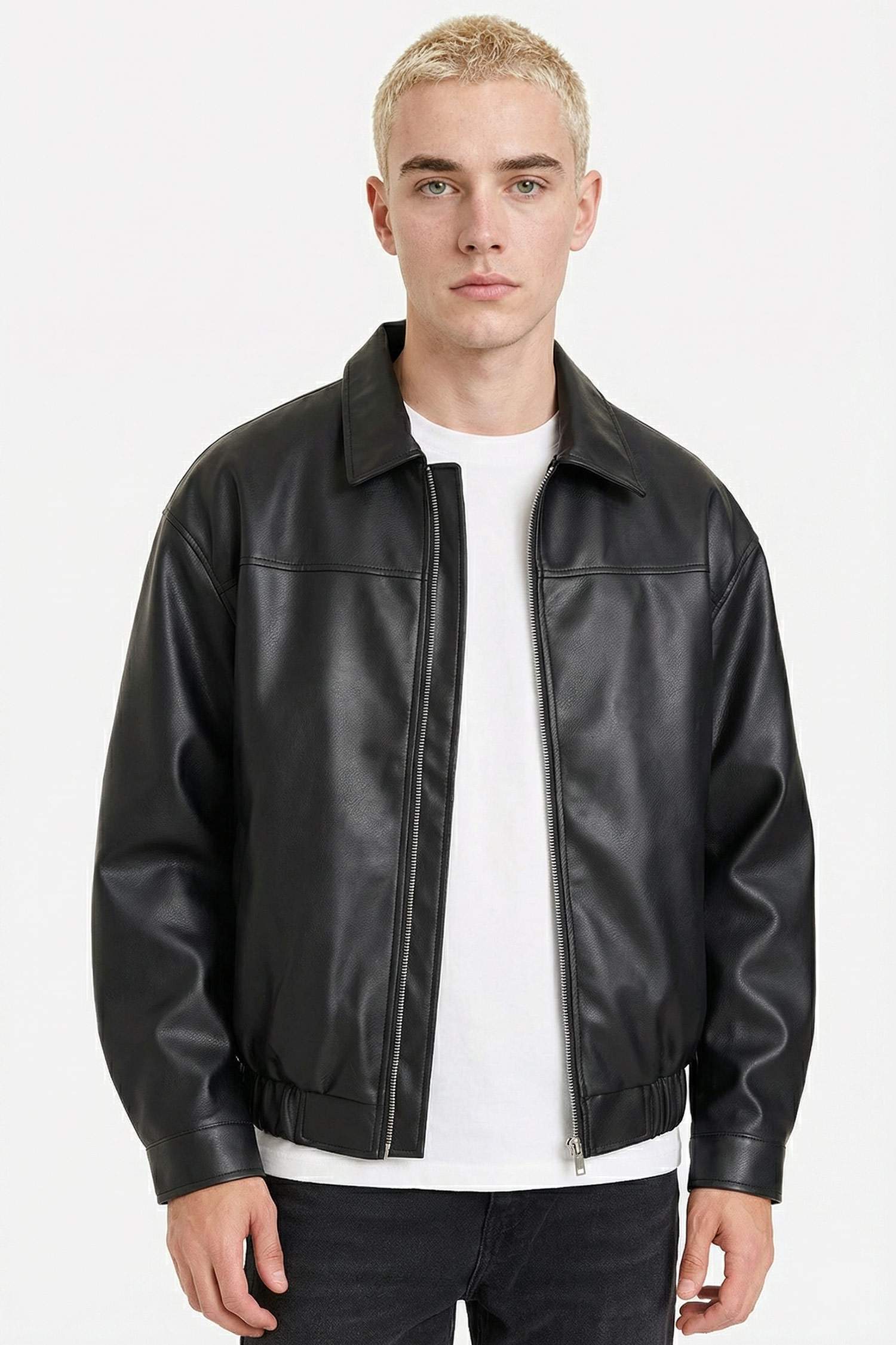 جاكيت جلد صناعي اوفر سايز