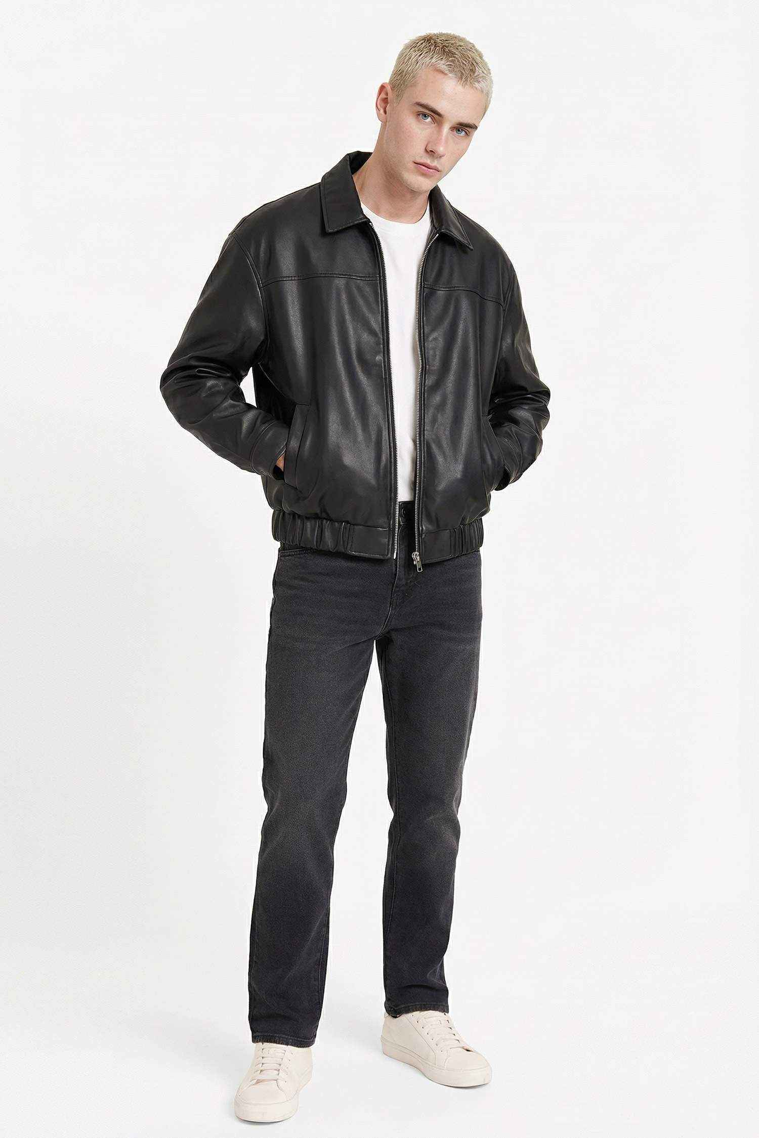 Oversize қайырма жағалы найзағайлы куртка