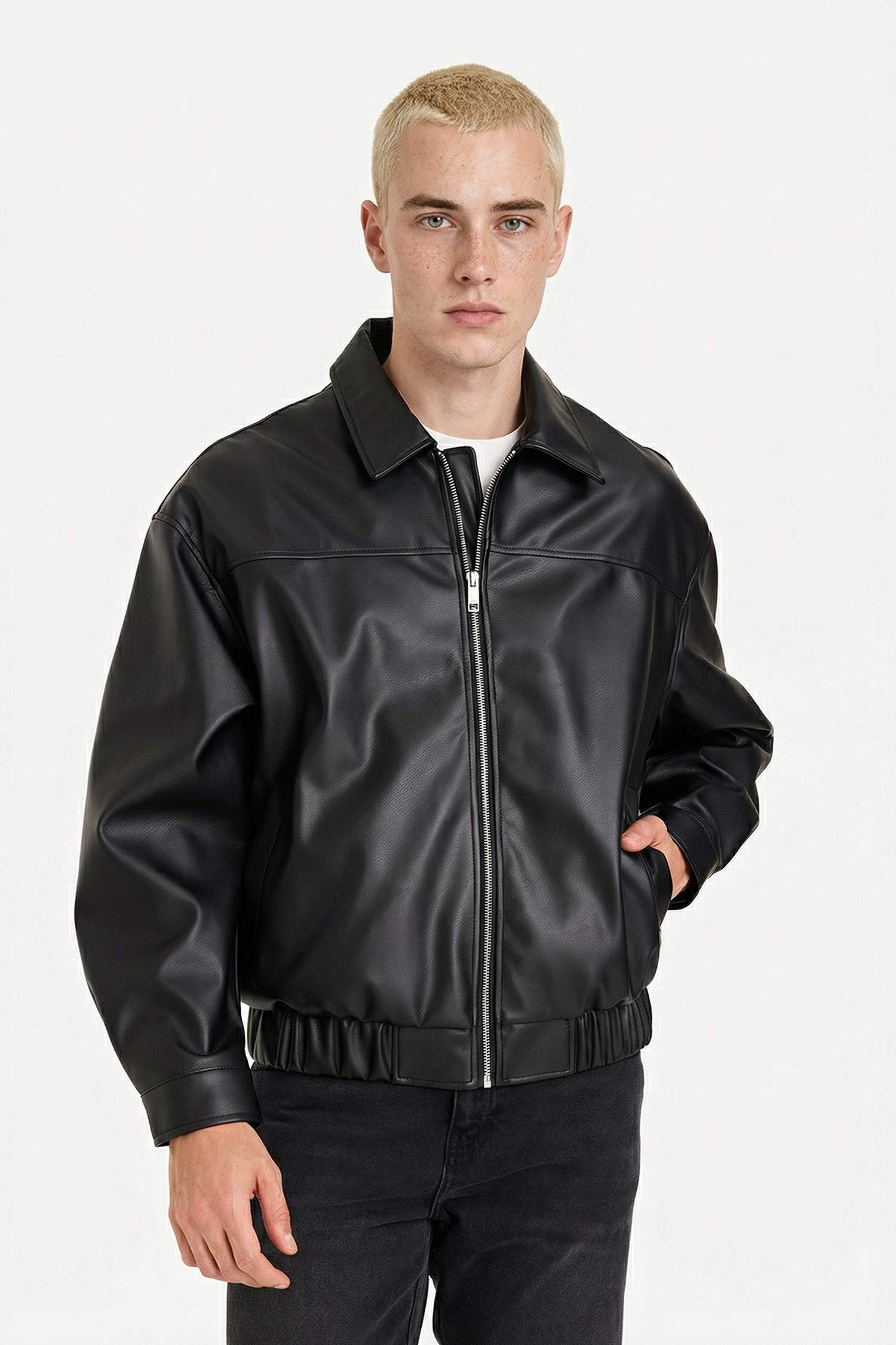 Oversize қайырма жағалы найзағайлы куртка