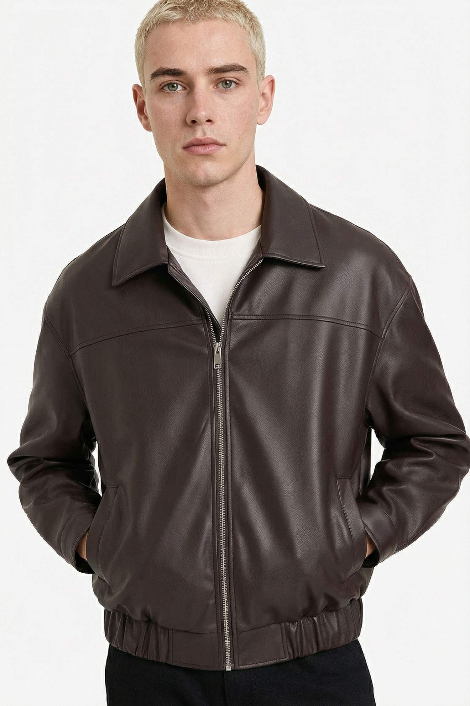 Oversize қайырма жағалы найзағайлы куртка