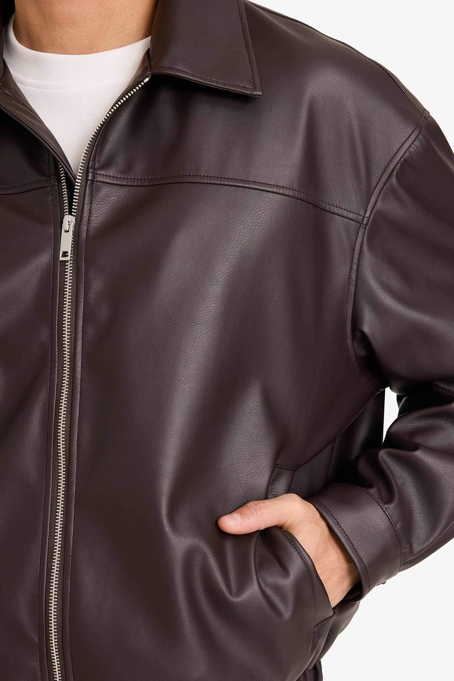 Oversize қайырма жағалы найзағайлы куртка