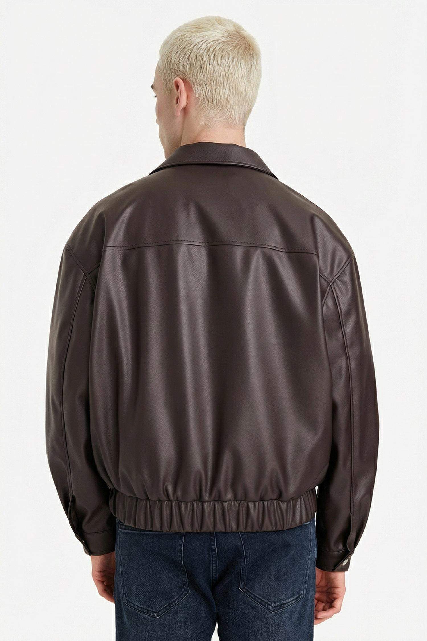 Oversize қайырма жағалы найзағайлы куртка