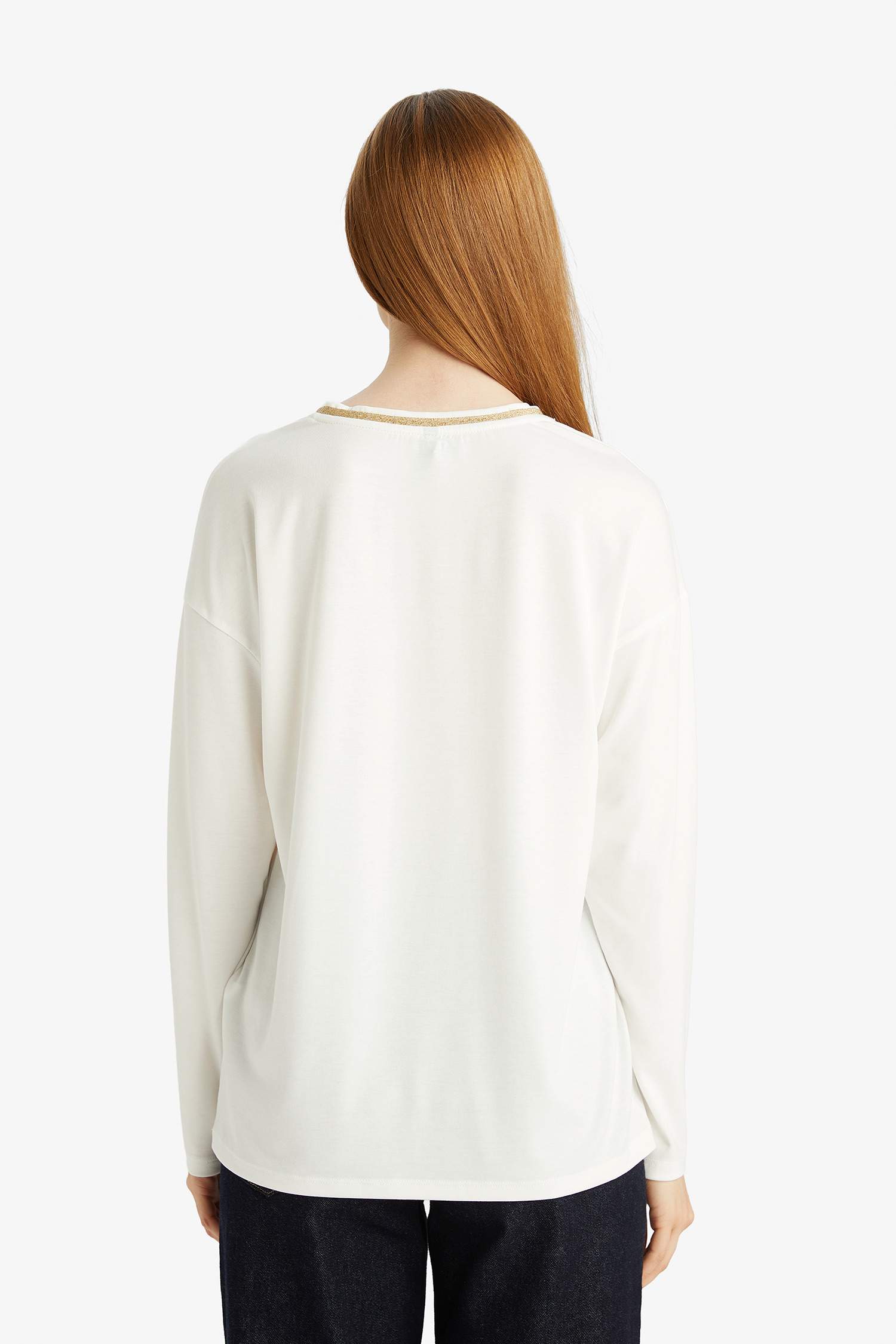 Regular Fit V Yaka Uzun Kollu Tişört