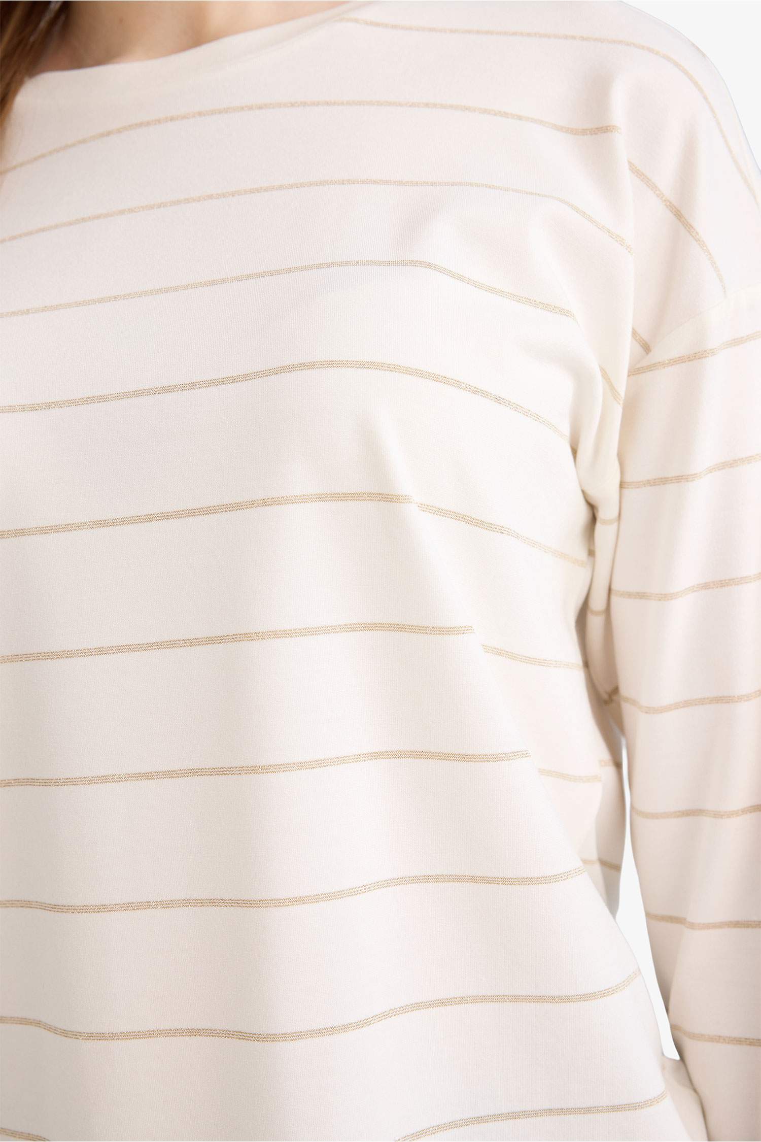 Relax Fıt Bisiklet Yaka Uzun Kollu Tişört