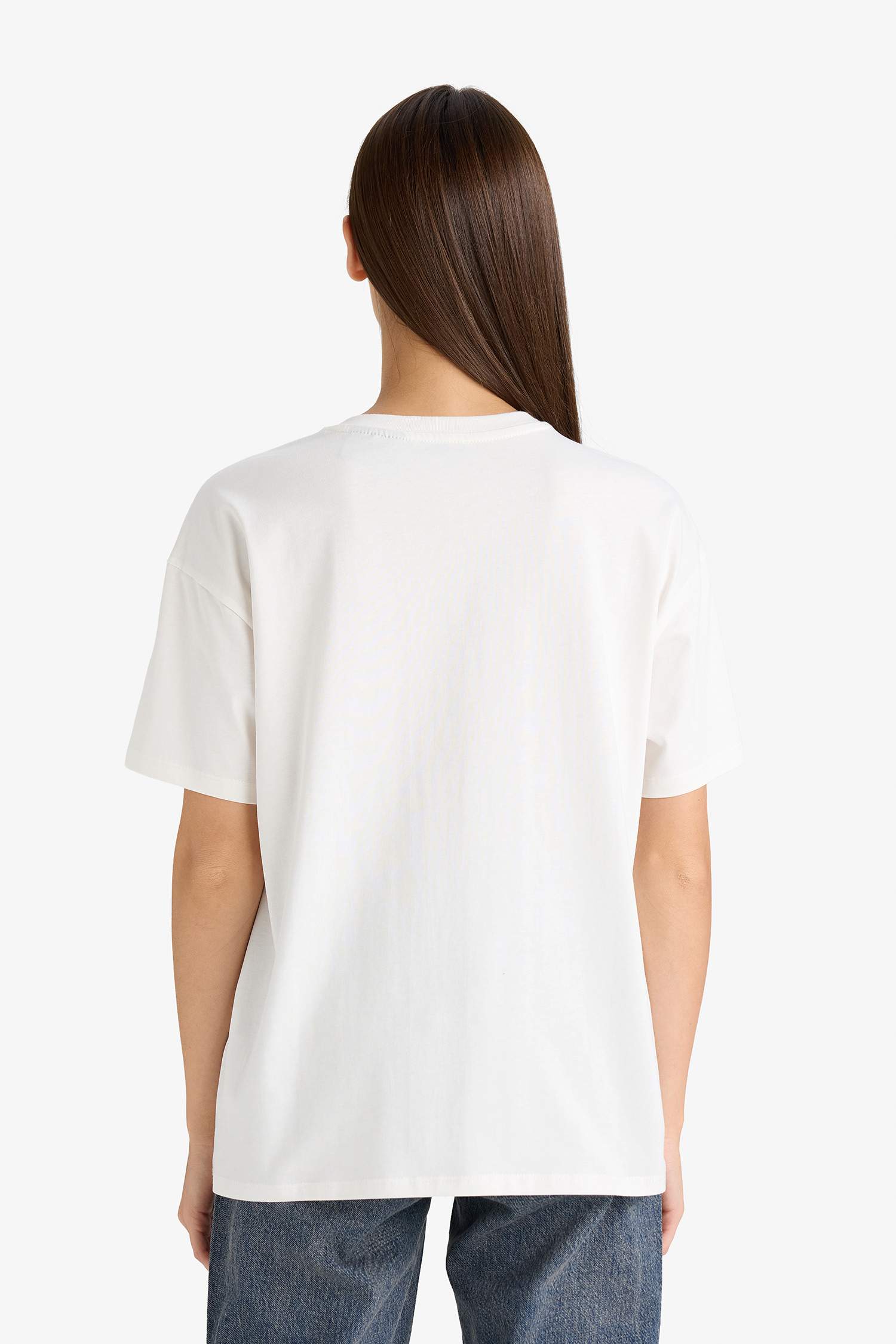 Ford Motor Company Oversize Geniş Kalıp Bisiklet Yaka Kısa Kollu Tişört