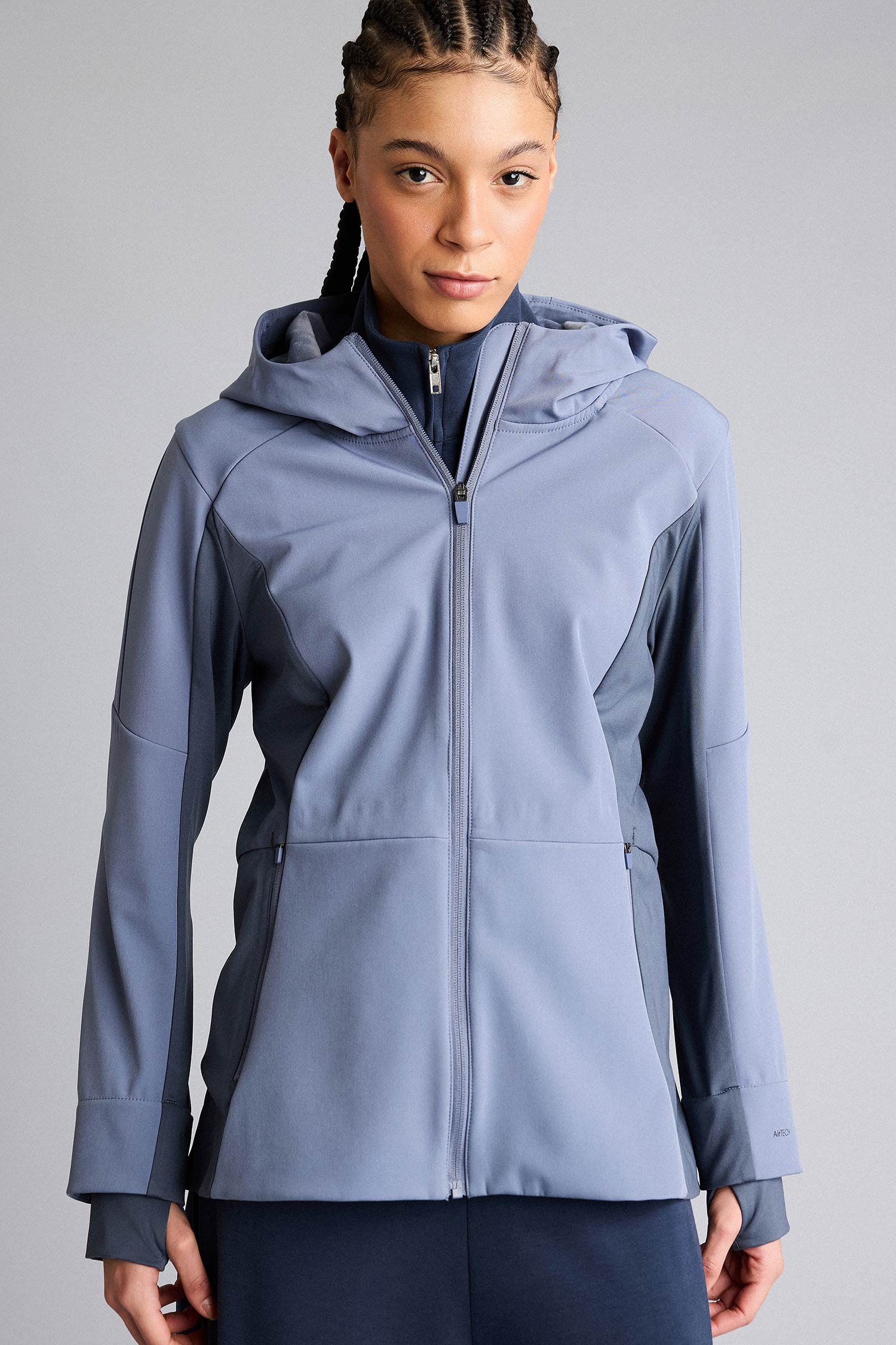 DeFacto Rüzgar Geçirmez Su İtici Slım Fıt Kapüşonlu Fermuarlı Softshell Mont