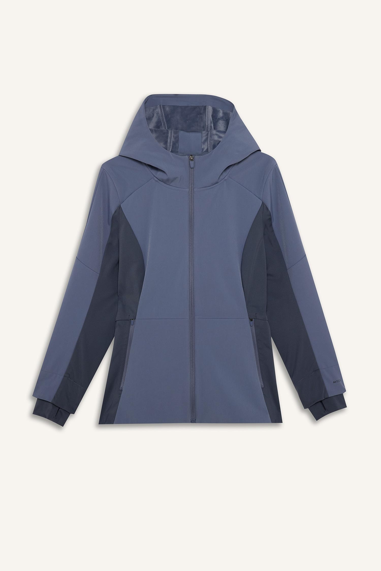 DeFacto Rüzgar Geçirmez Su İtici Slım Fıt Kapüşonlu Fermuarlı Softshell Mont görsel 6