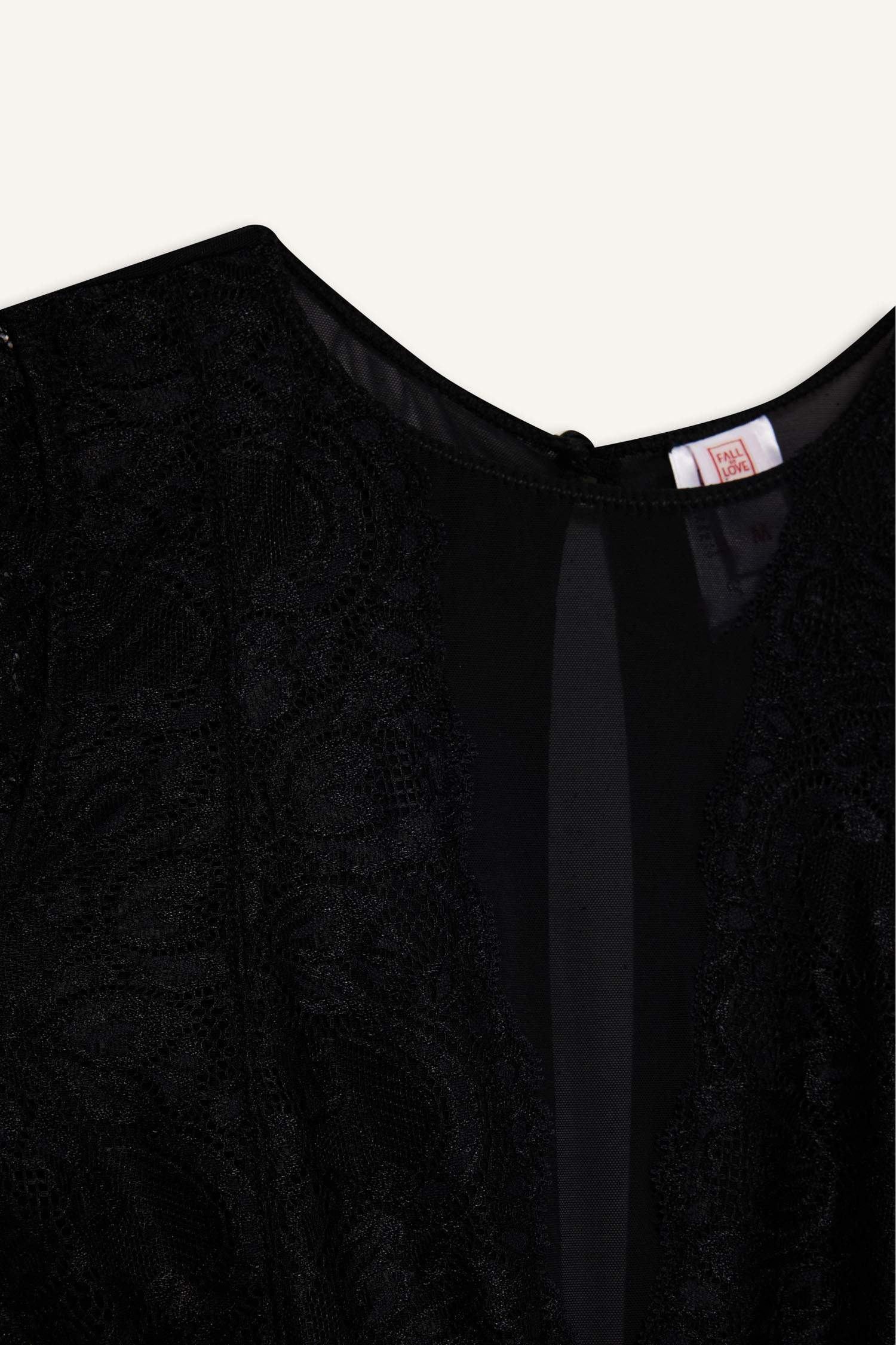 Bağcıklı Dantel Detaylı Bodysuit-Fall in Love