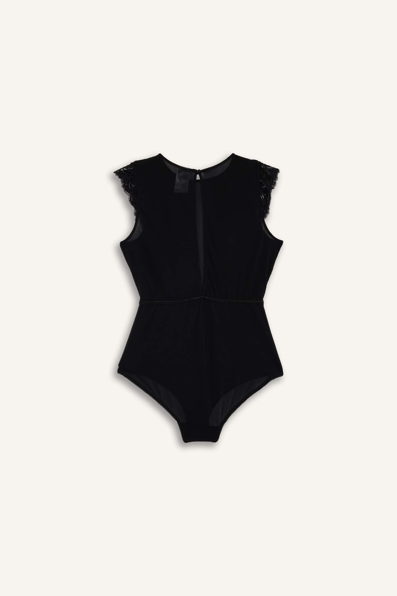 Bağcıklı Dantel Detaylı Bodysuit-Fall in Love