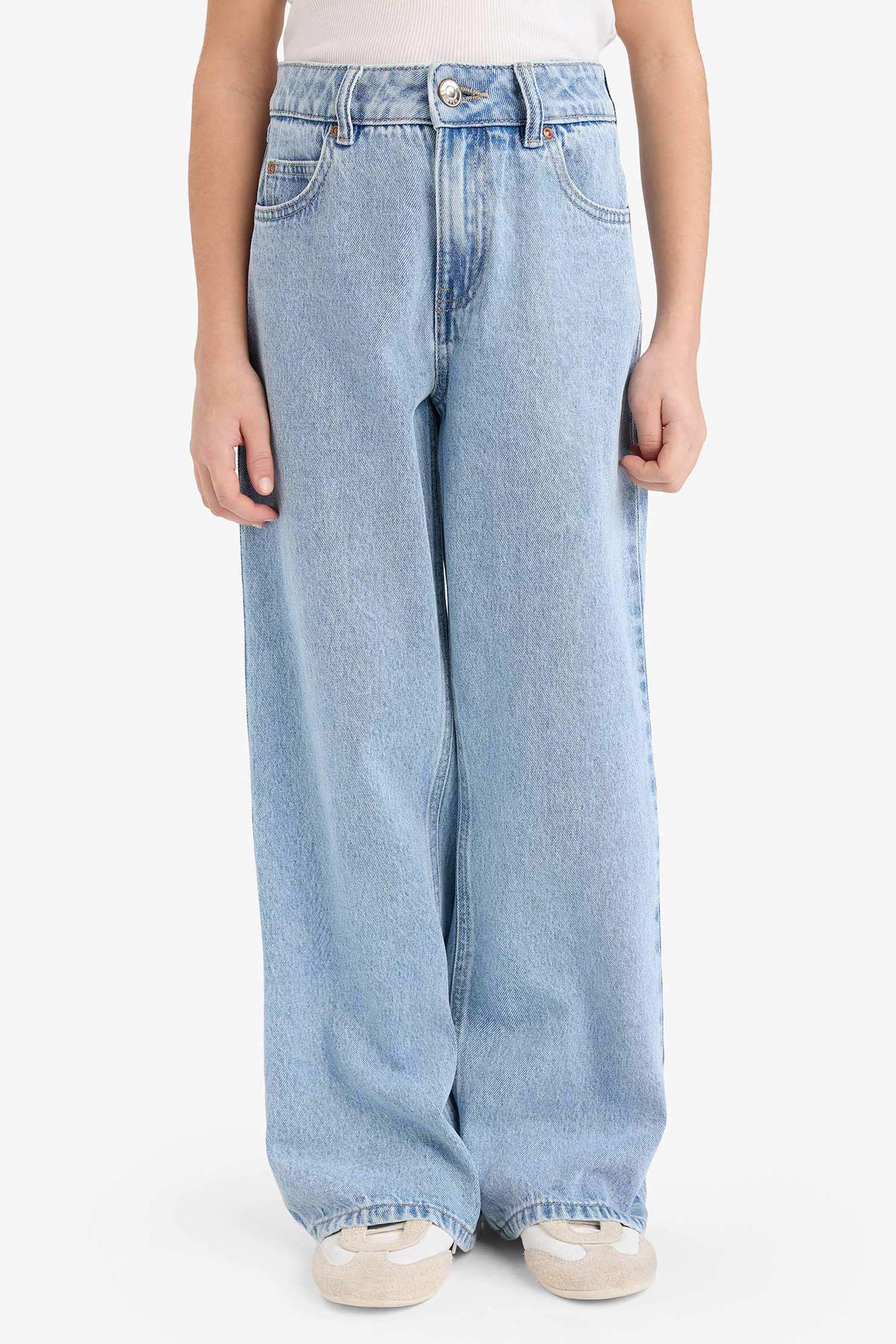 سروال بنات واسع قصة مستقيمة