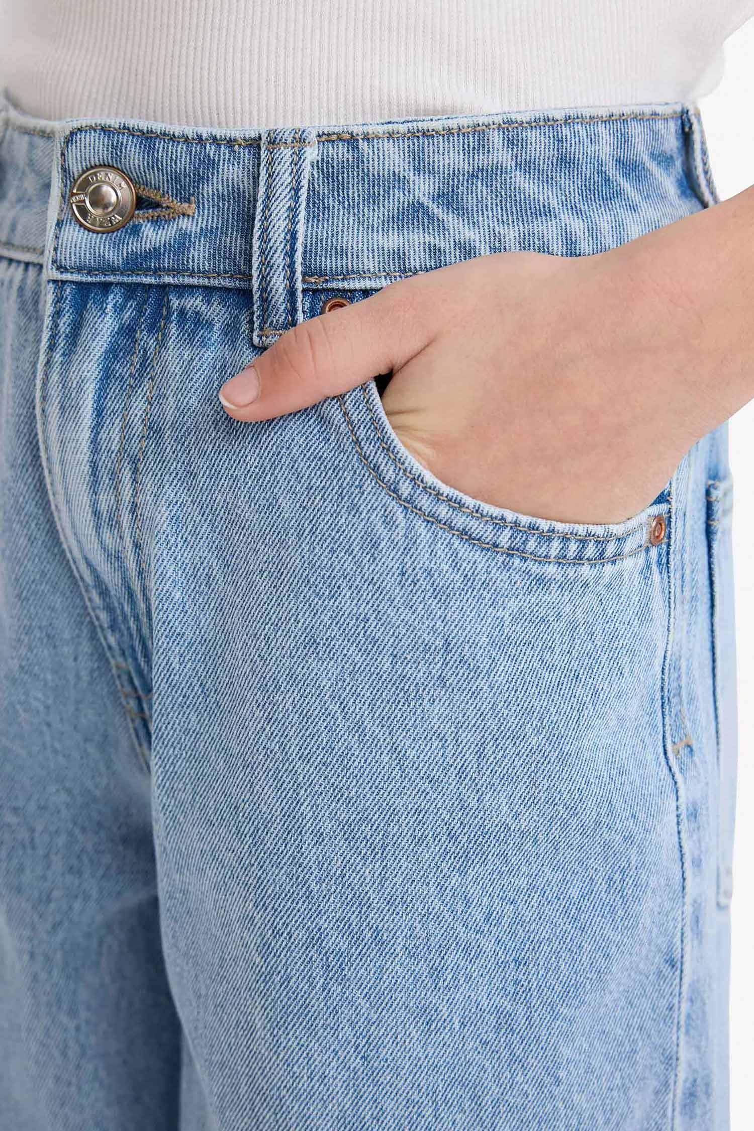 سروال بنات واسع قصة مستقيمة