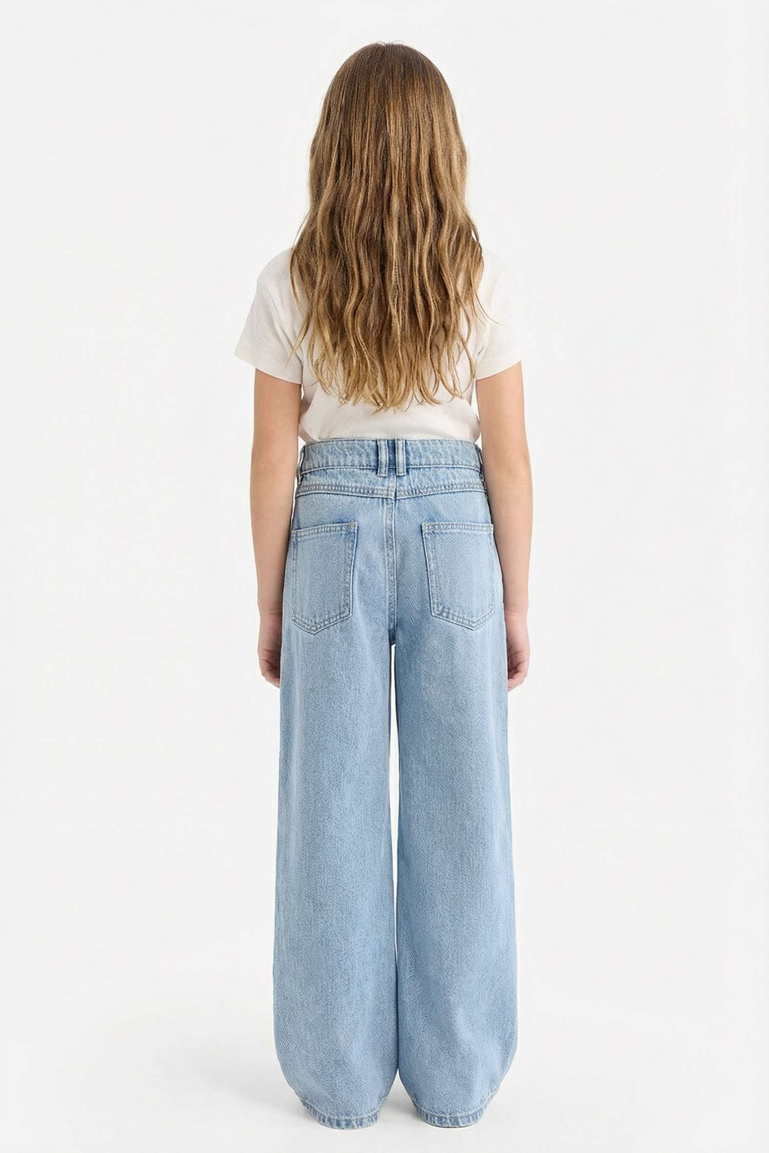 سروال بنات واسع قصة مستقيمة