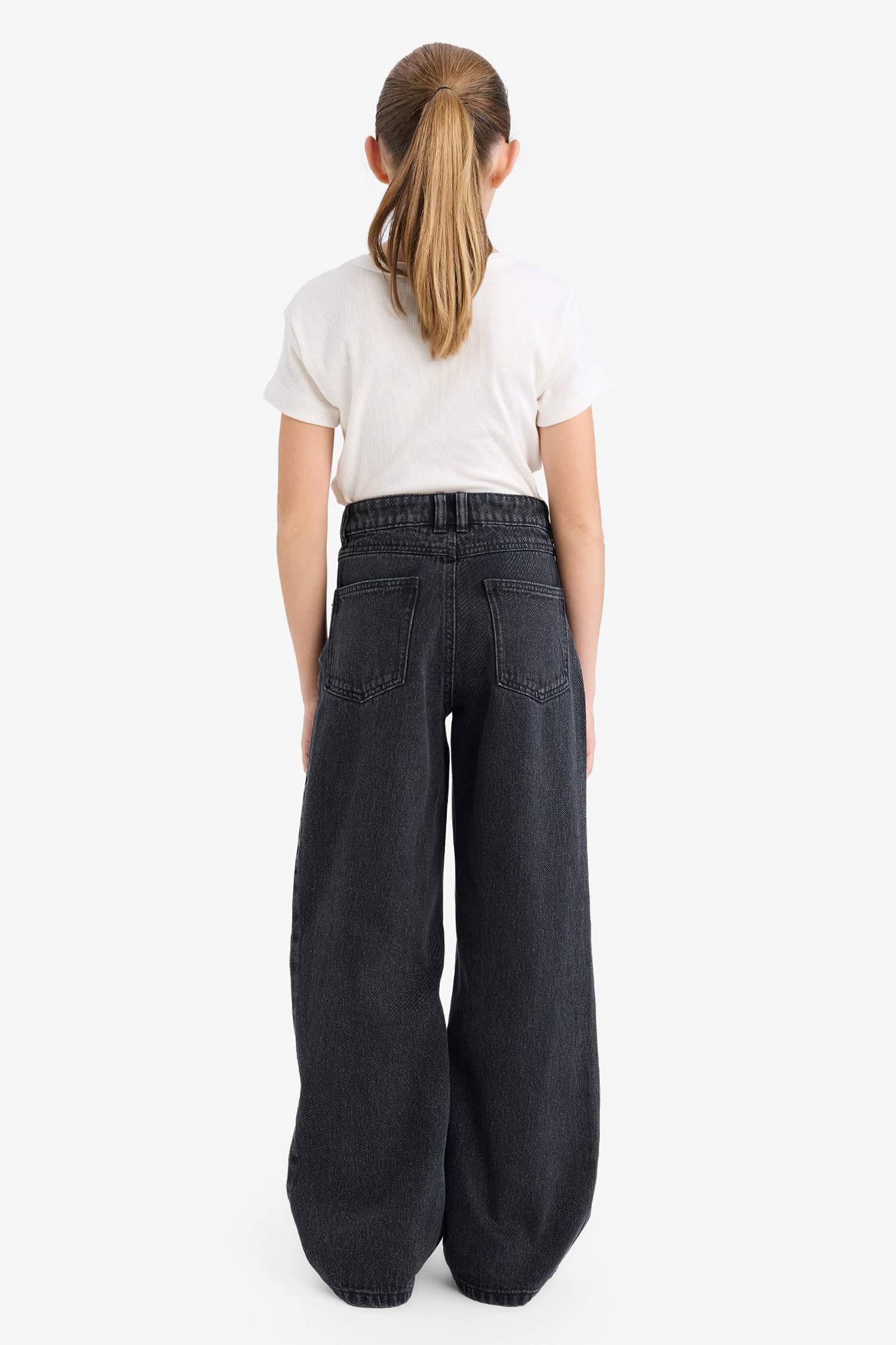 سروال بنات واسع قصة مستقيمة