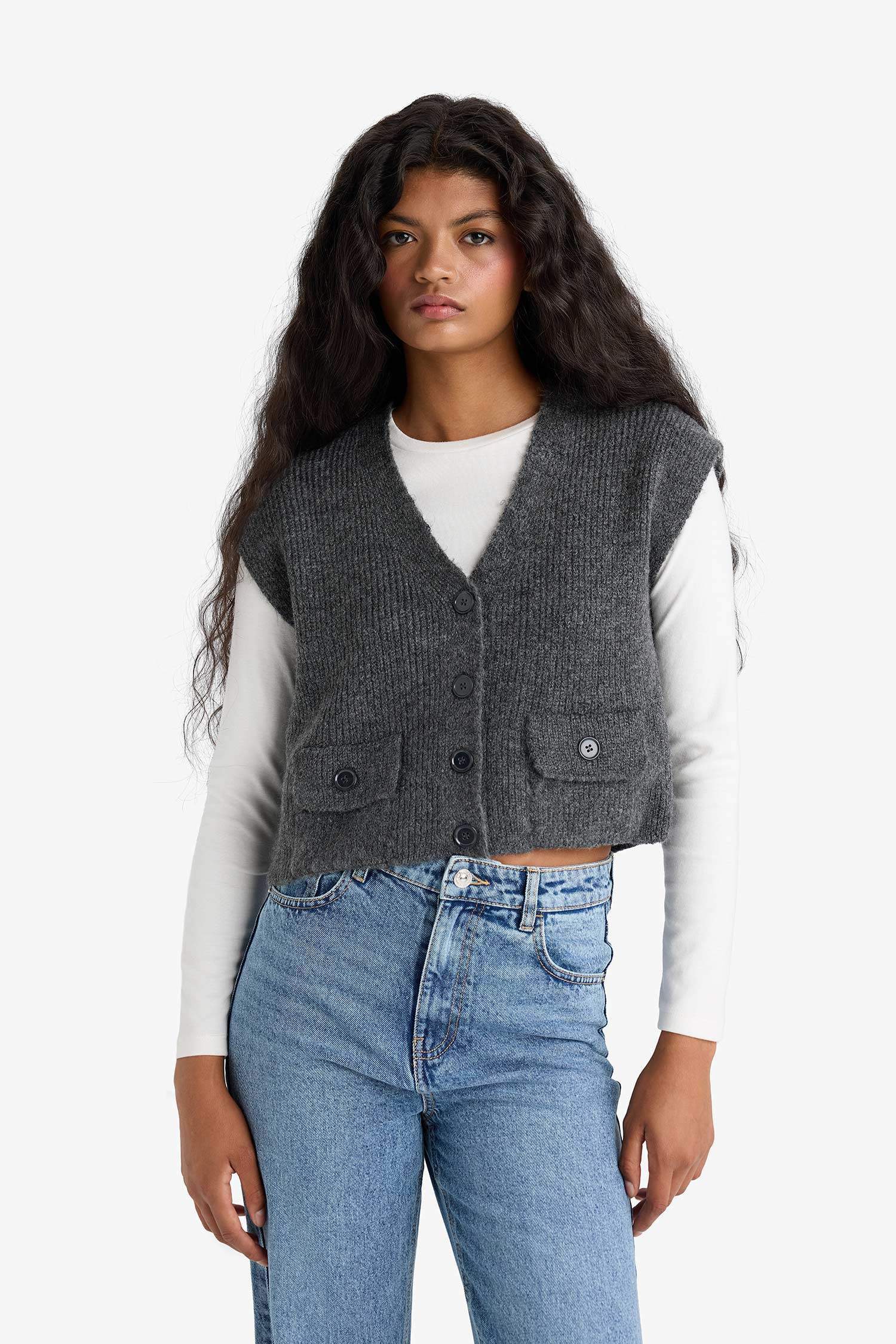 Regular Fit V-Neck Knitwear Vest