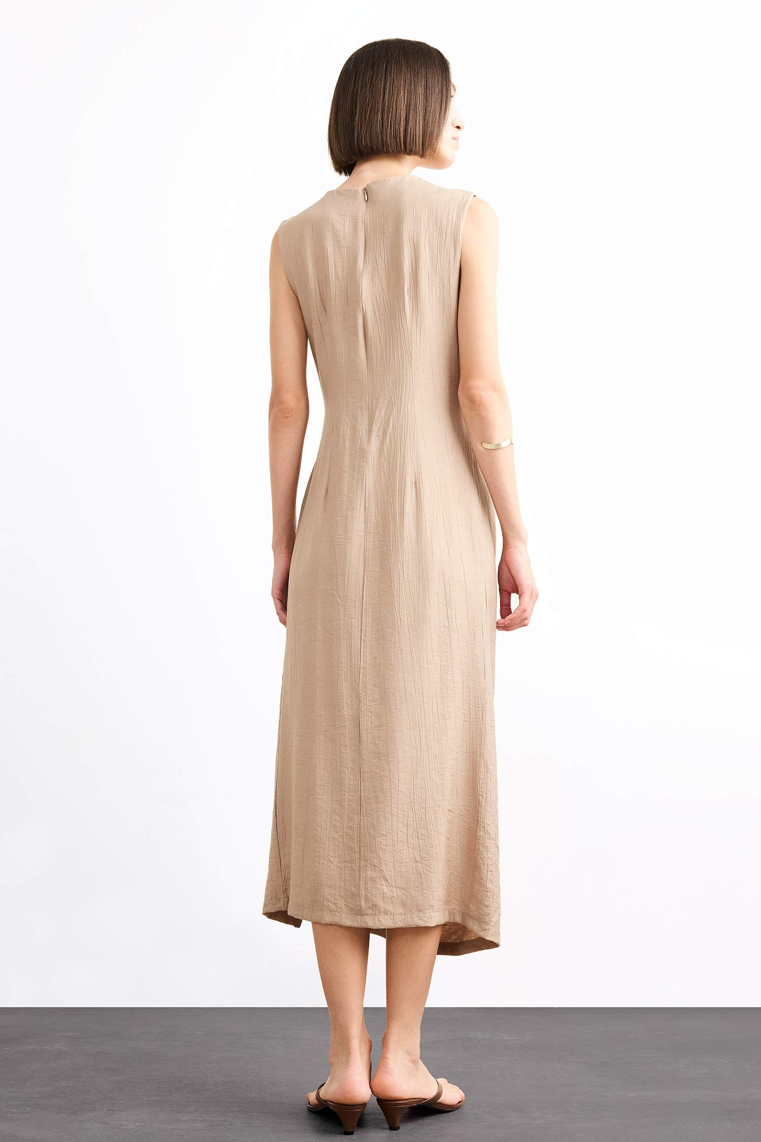 Slim Fit Poplin Sleeveless Dress