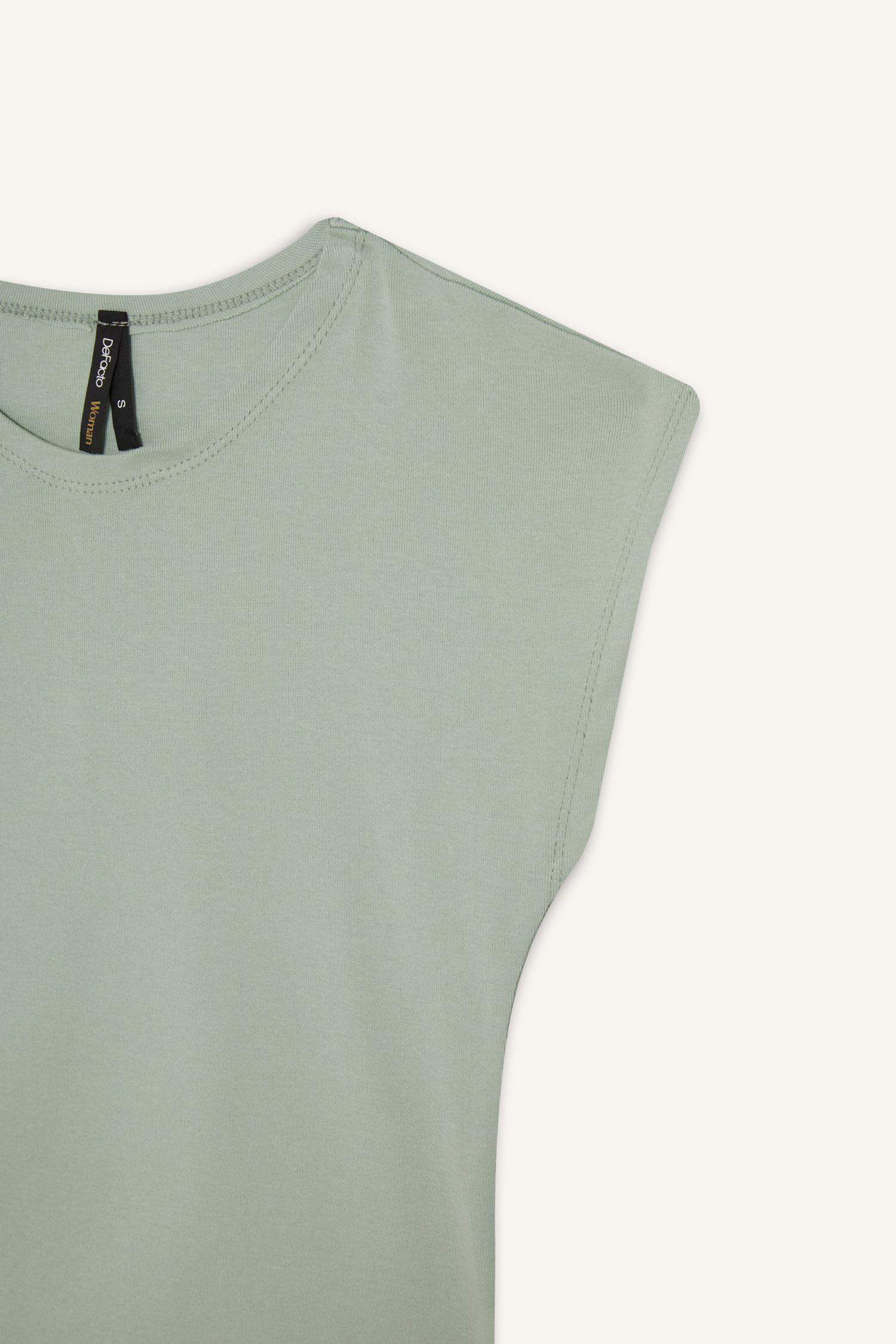 Fitted Bisiklet Yaka Kısa Kollu Tişört