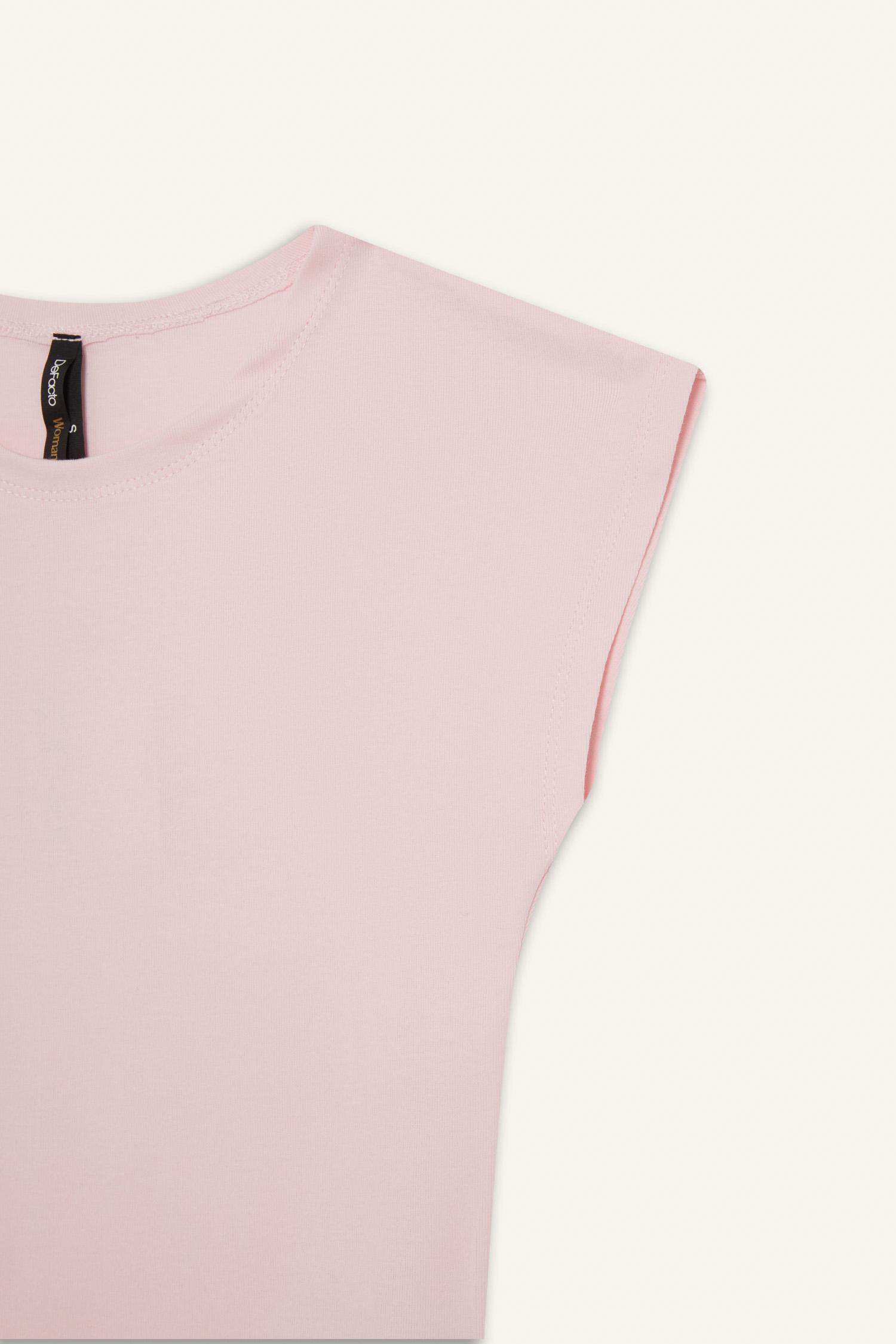 Fitted Bisiklet Yaka Kısa Kollu Tişört