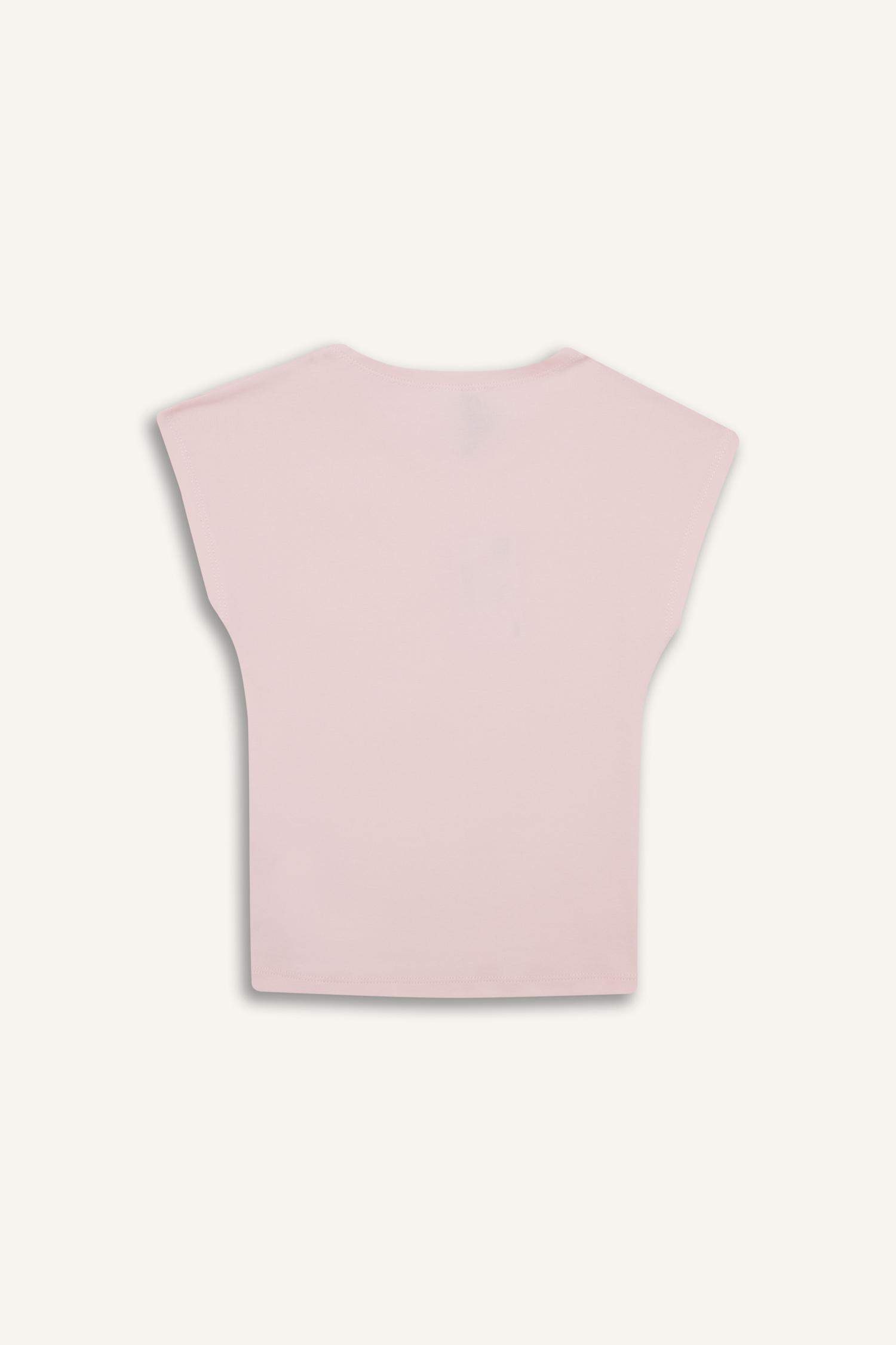 Fitted Bisiklet Yaka Kısa Kollu Tişört