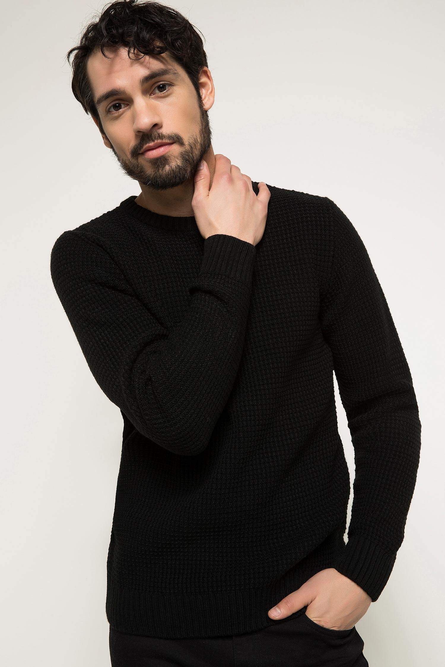 Defacto Dokulu Basic Triko Kazak. 1