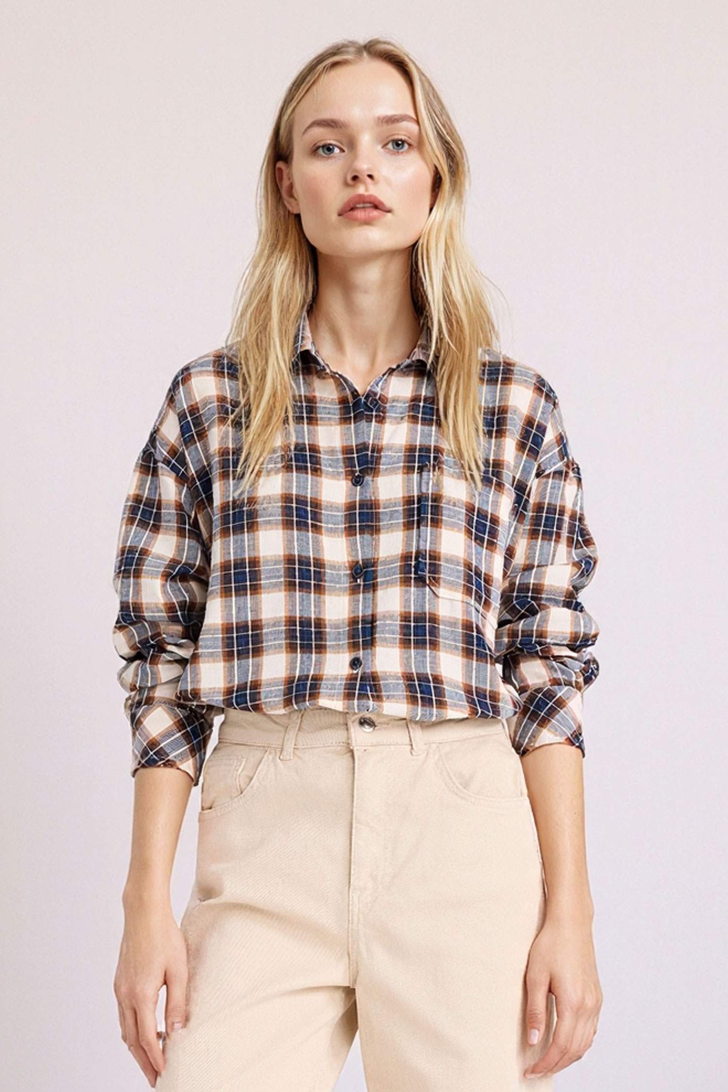 Shirt Collar Flanel Long Sleeve Shirt