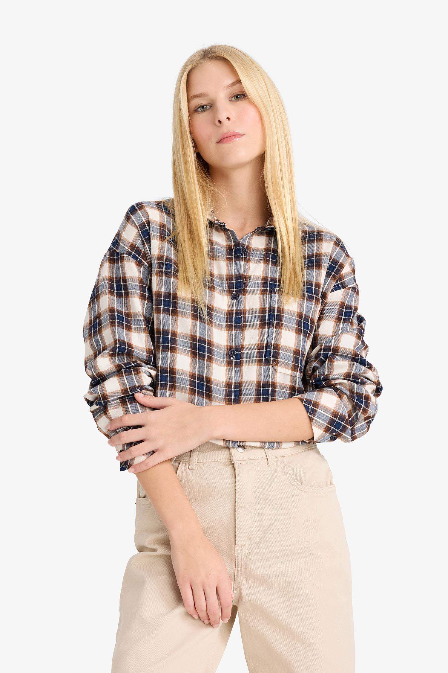 Shirt Collar Flanel Long Sleeve Shirt