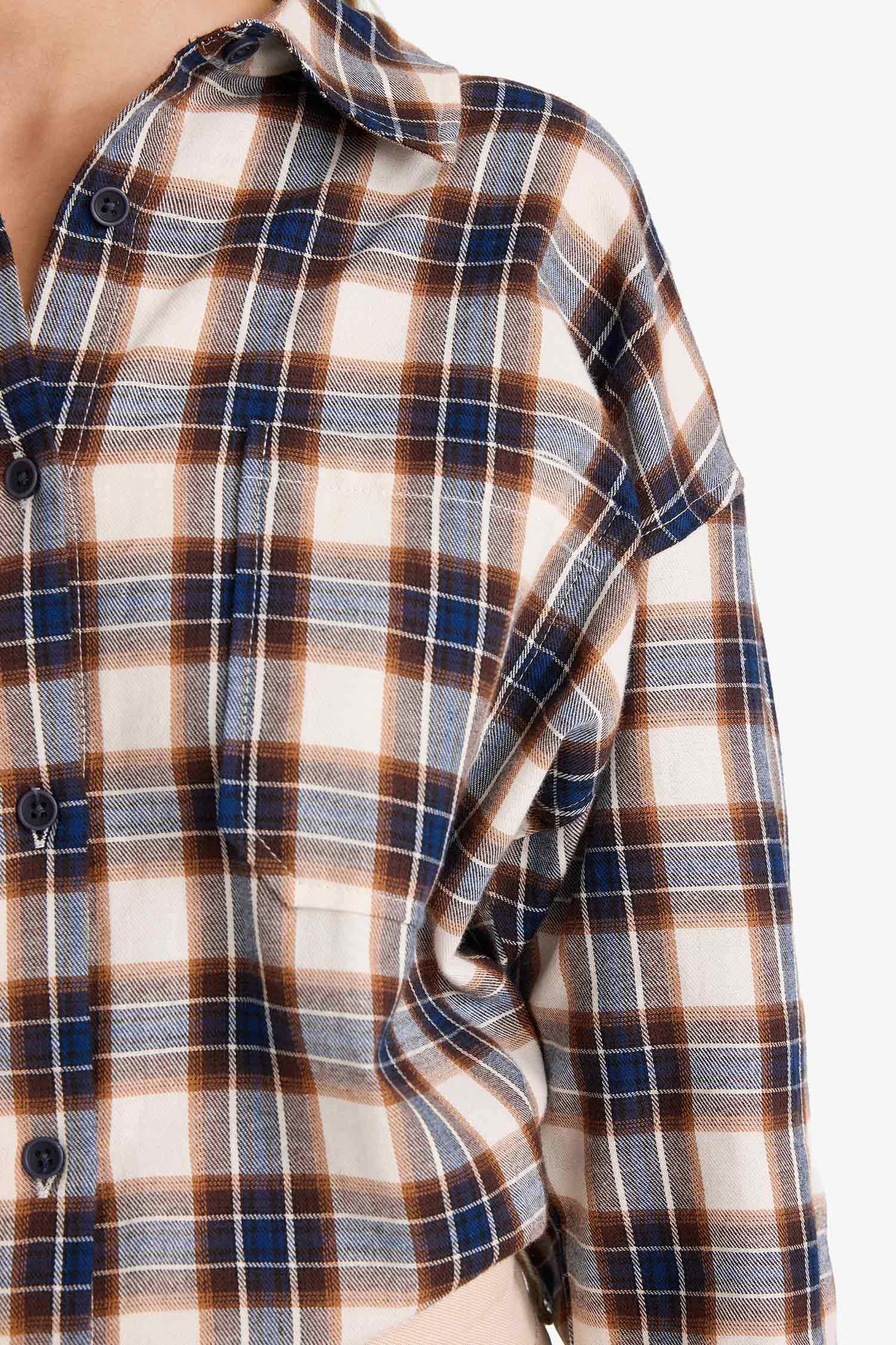 Shirt Collar Flanel Long Sleeve Shirt