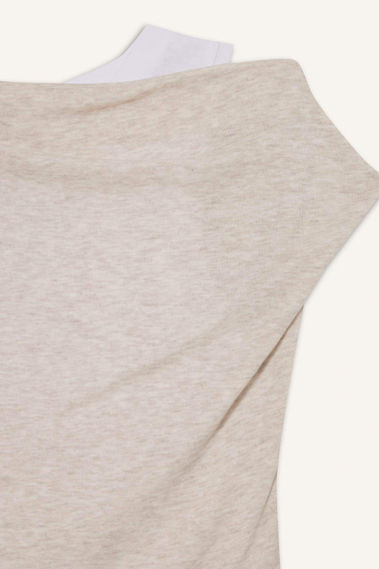 Slim Fit One Shoulder Rib T-Shirt