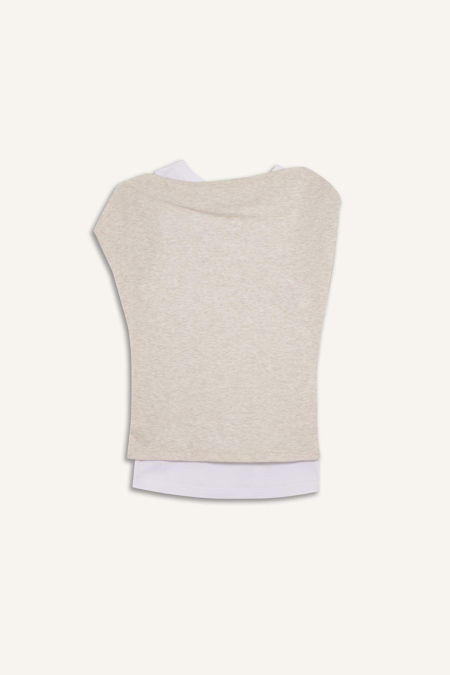 Slim Fit One Shoulder Rib T-Shirt