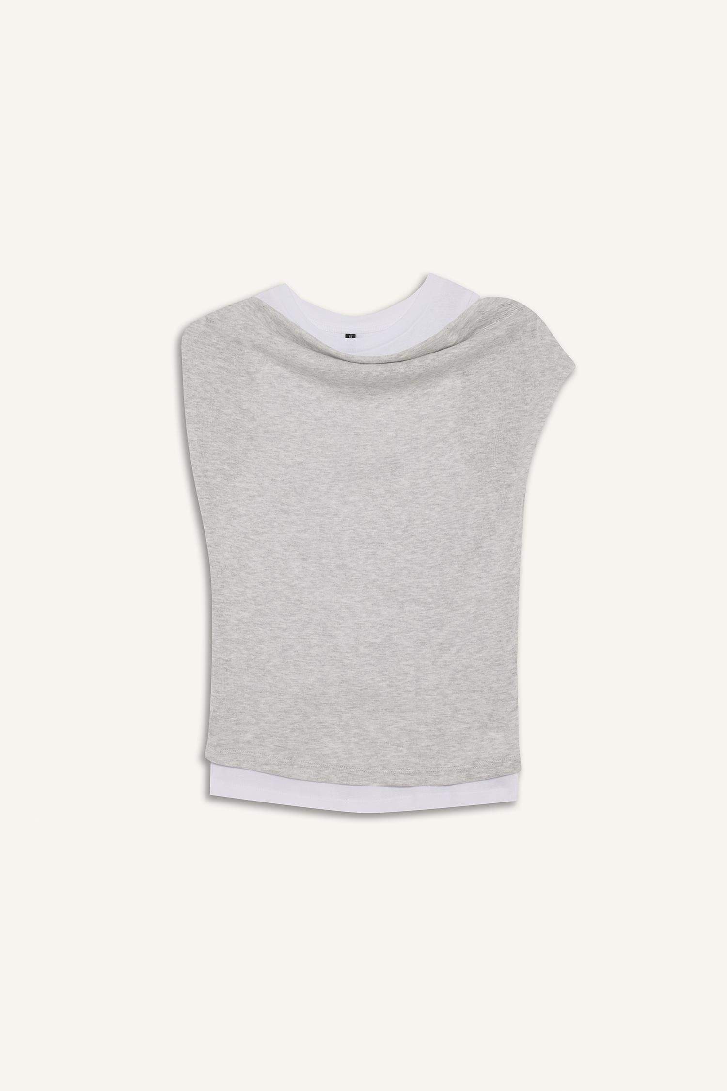 Slim Fit Dar Kesim Tek Omuzlu Ribana Kısa Kollu Tişört