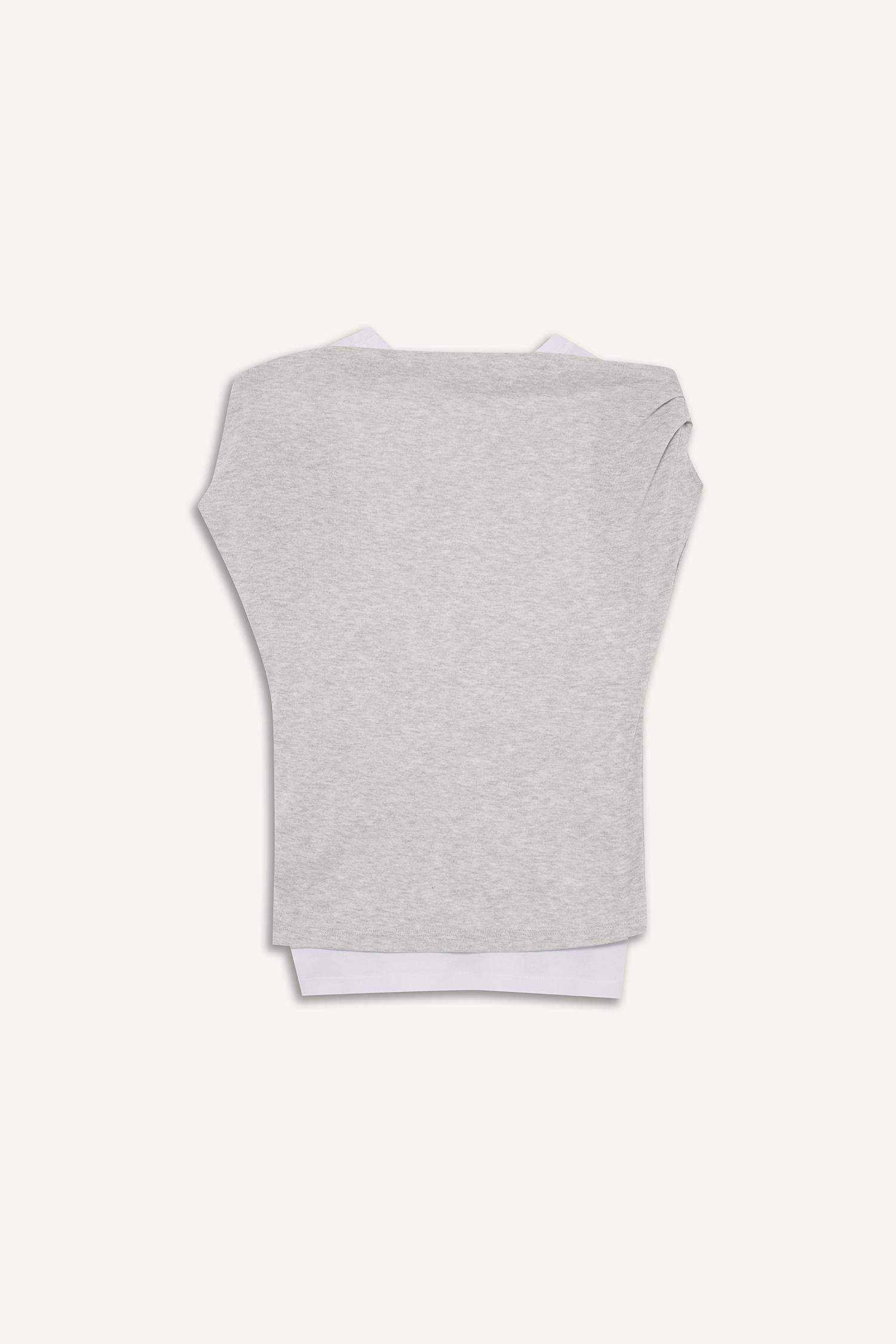 Slim Fit Dar Kesim Tek Omuzlu Ribana Kısa Kollu Tişört